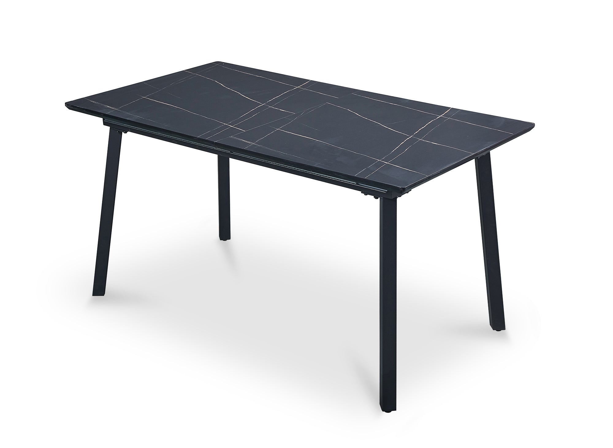Table à manger rectangulaire extensible pieds métal noir ELEA