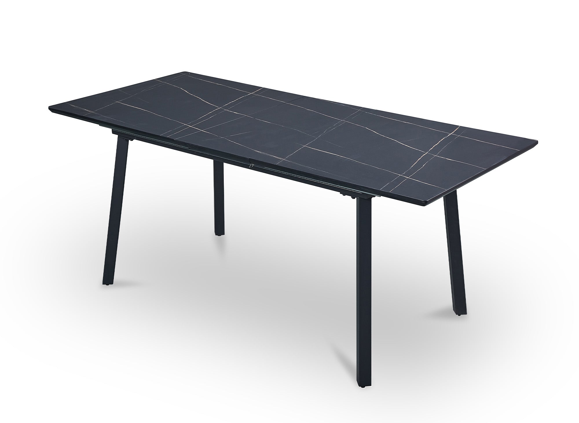 Table à manger rectangulaire extensible pieds métal noir ELEA
