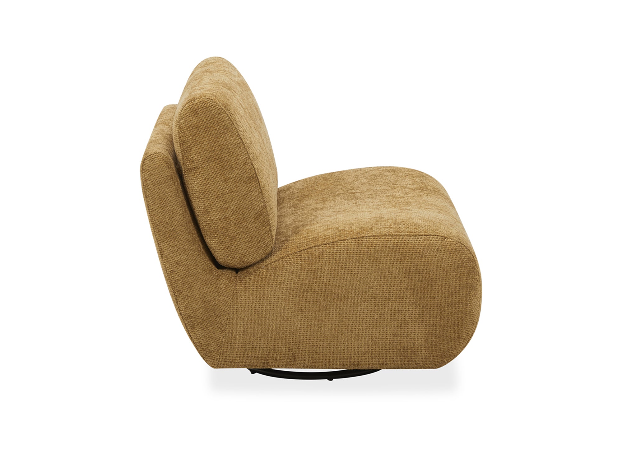 Fauteuil pivotant en velours chiné jaune TANGO
