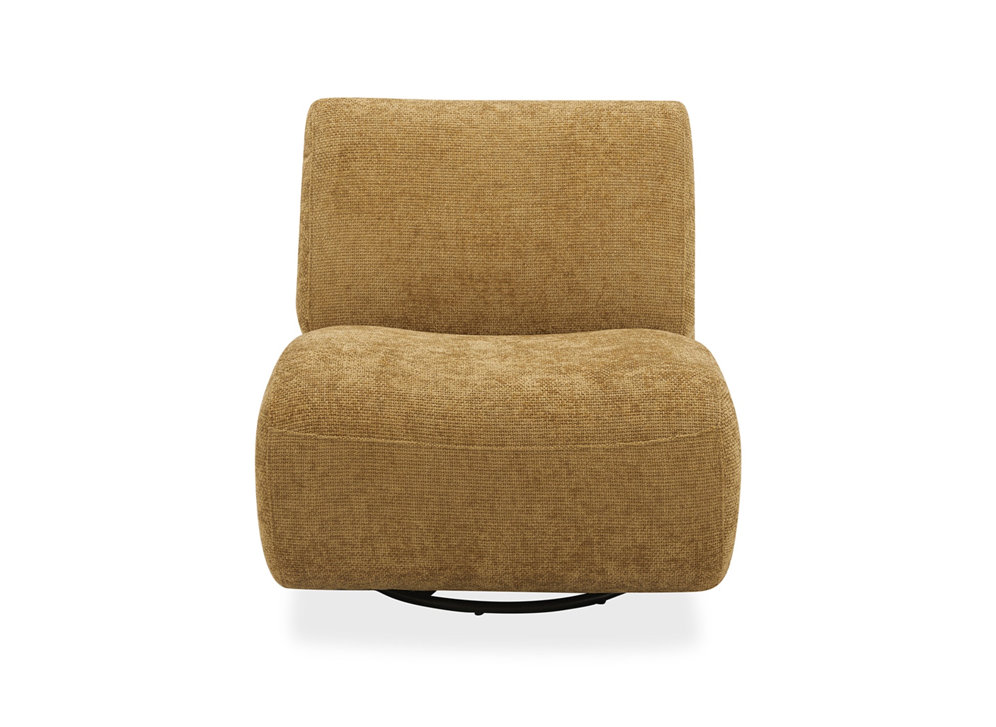 Fauteuil pivotant en velours chiné jaune TANGO