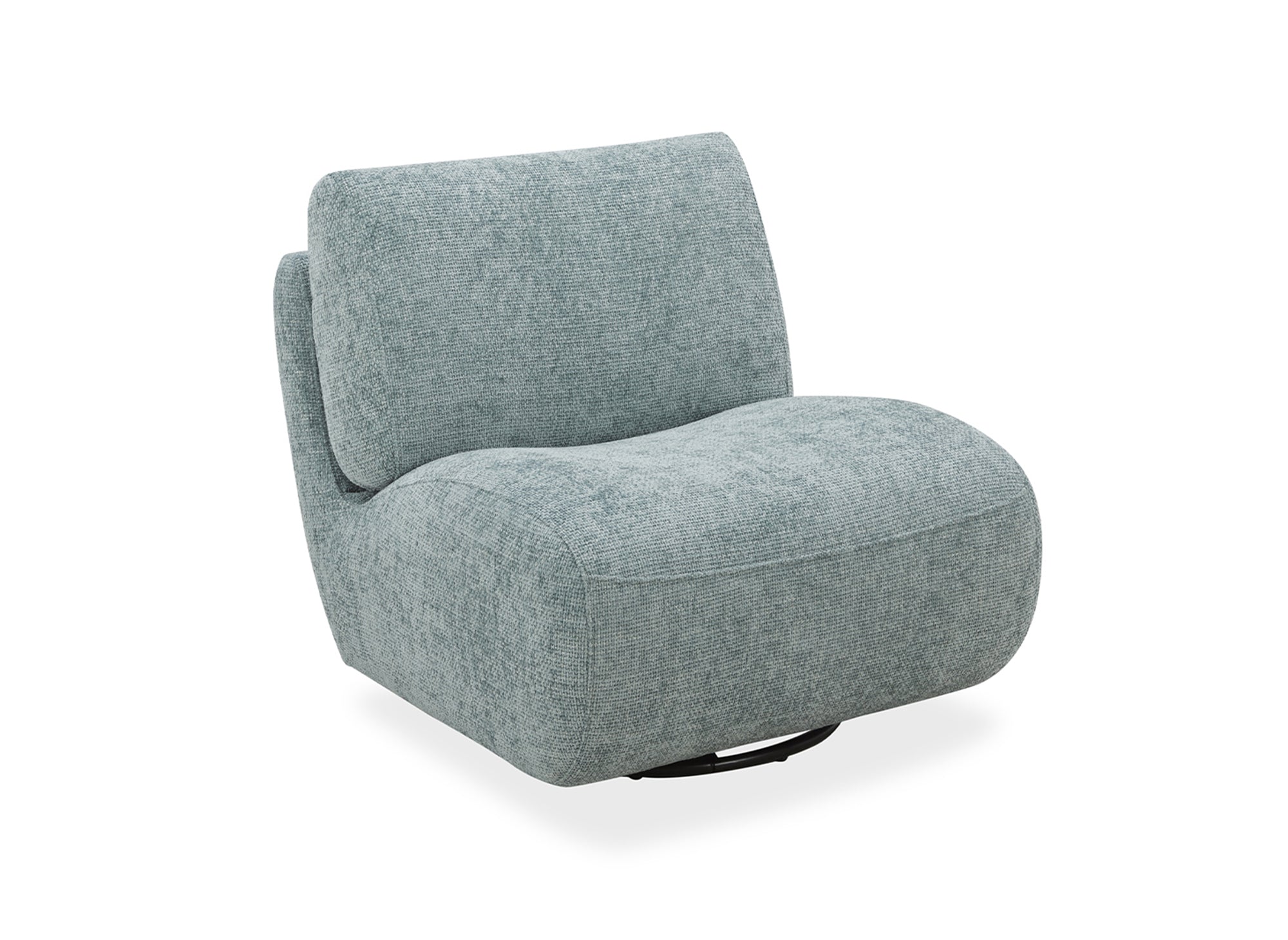 Fauteuil pivotant en velours chiné vert d'eau TANGO