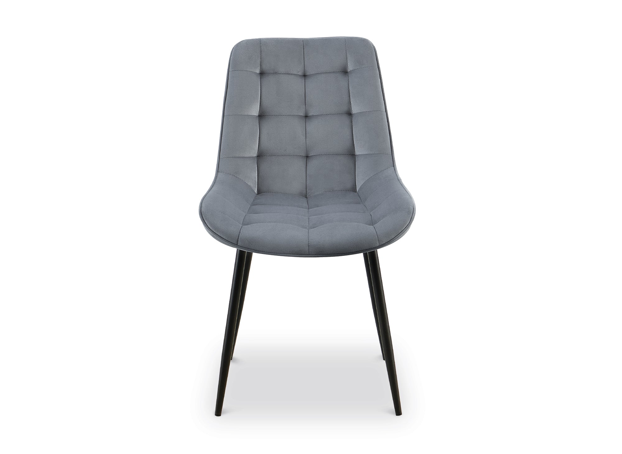 Lot de 4 chaises capitonnées en velours gris SOREN