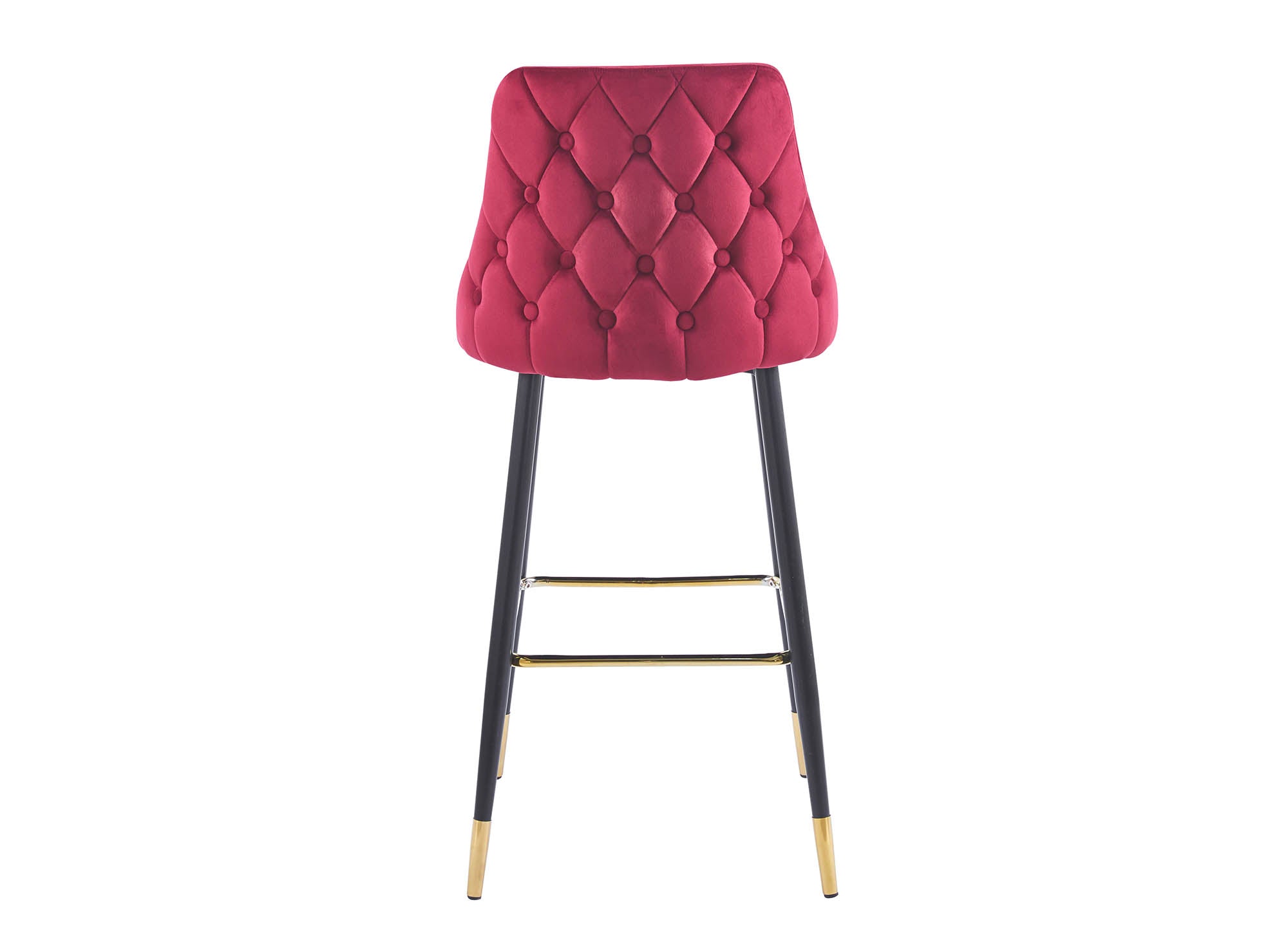 Lot de 2 tabourets de bar en velours rouge bordeaux DORINA