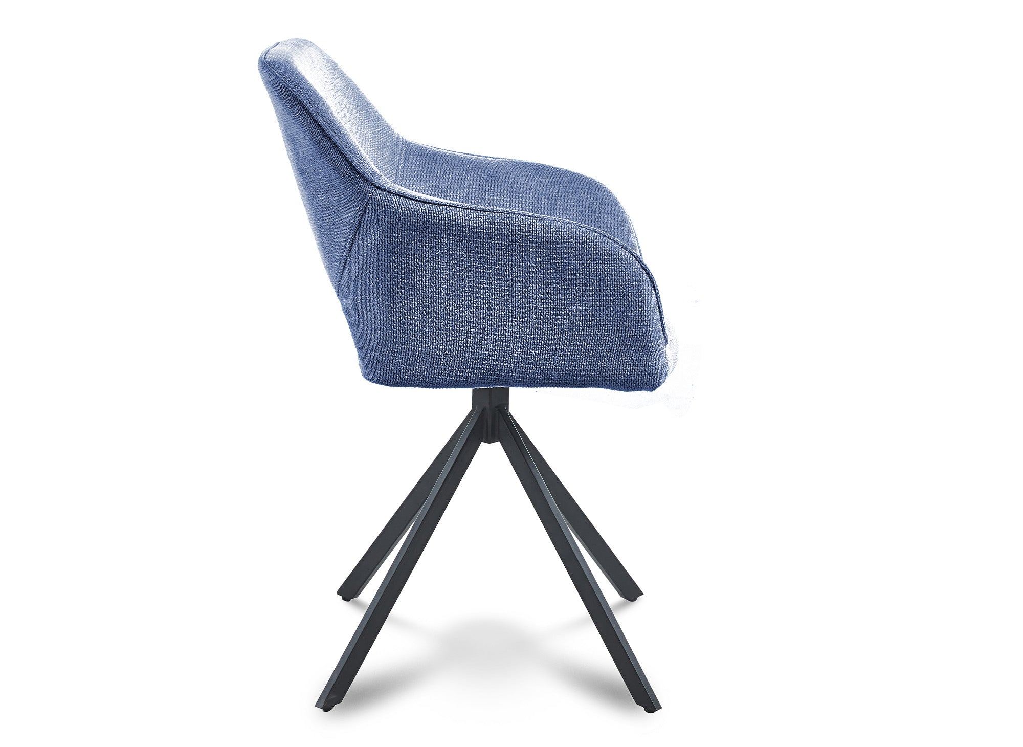 Lot de 2 chaises pivotantes design en velours bleu CIEL