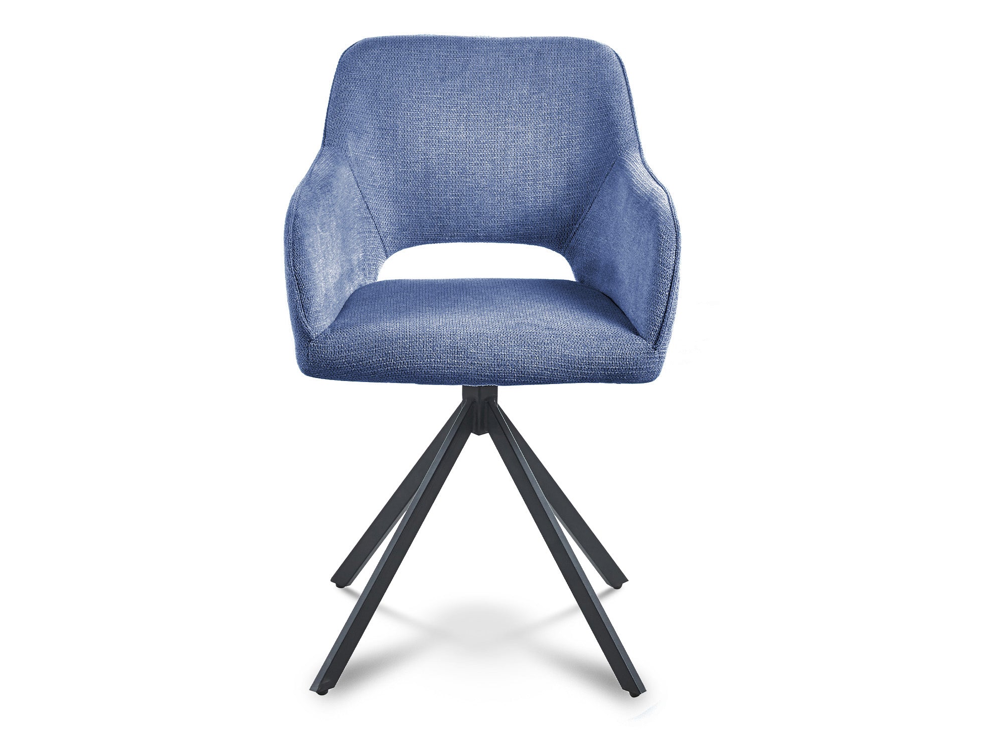 Lot de 2 chaises pivotantes design en velours bleu CIEL