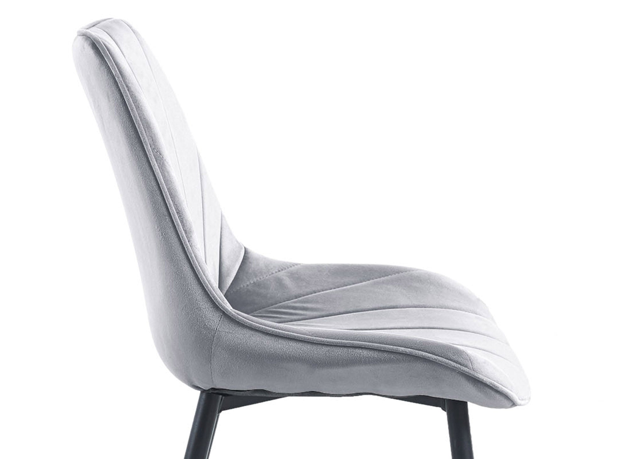Lot de 4 chaises design en velours gris ELOVA