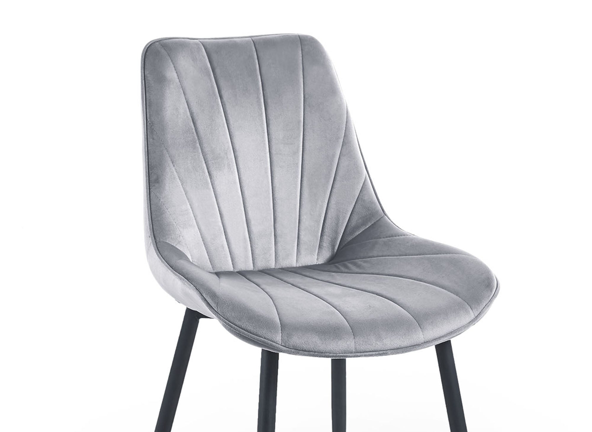 Lot de 4 chaises design en velours gris ELOVA