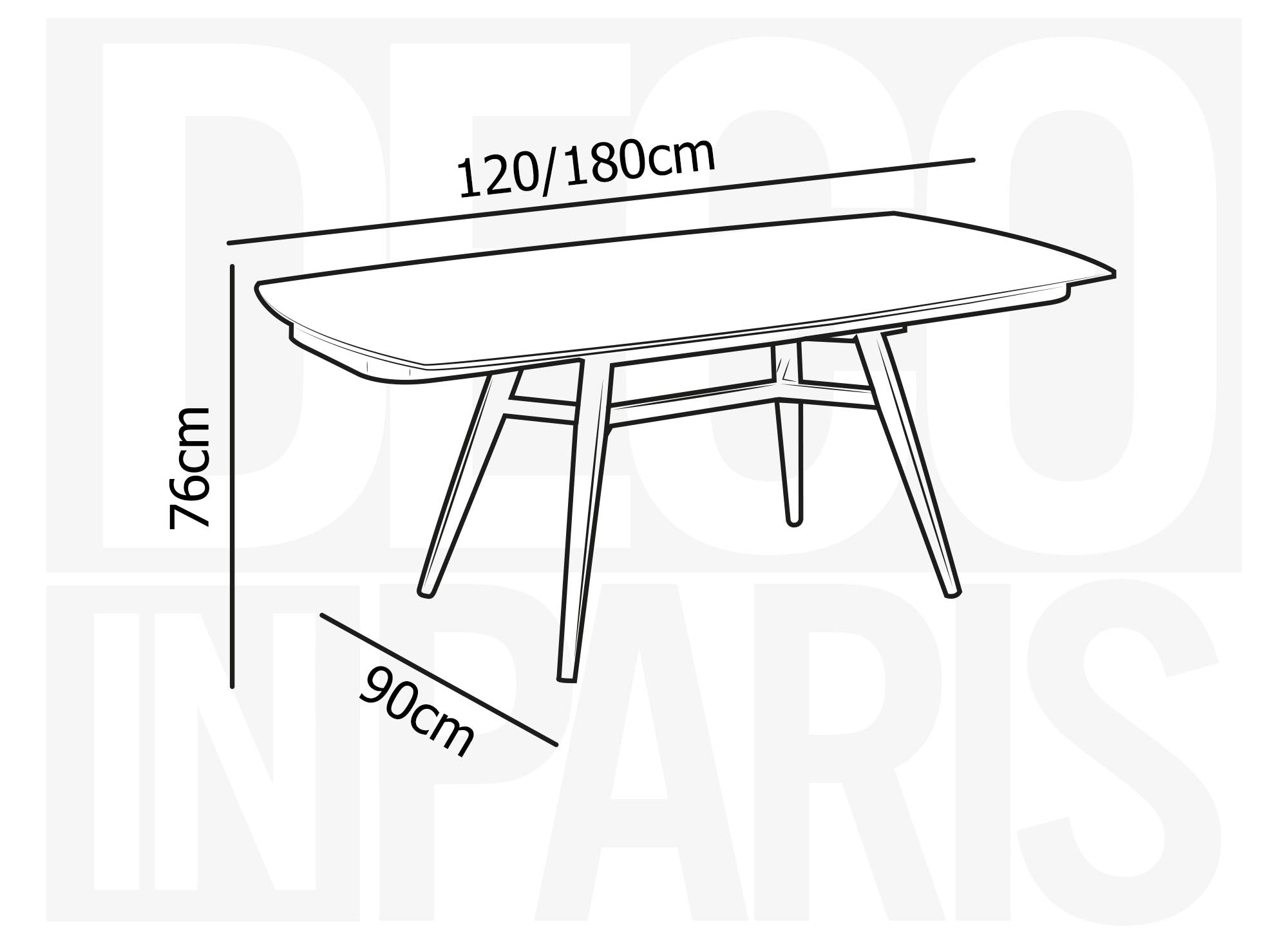 Table à manger rectangulaire extensible effet marbre JENA