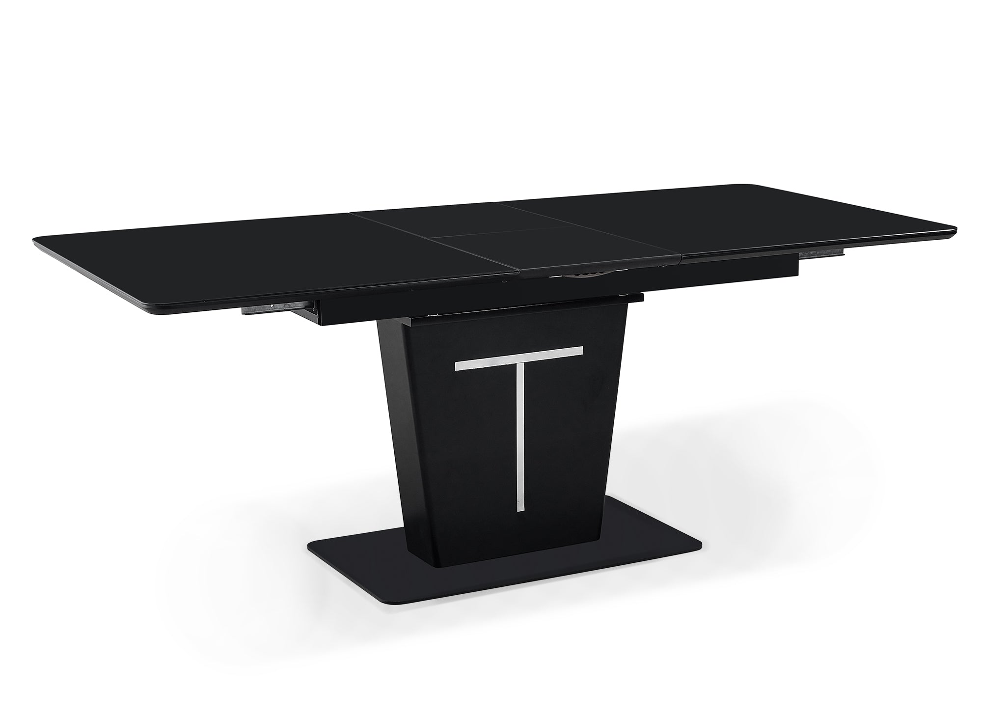 Table à manger rectangulaire à rallonge design noir SULIA