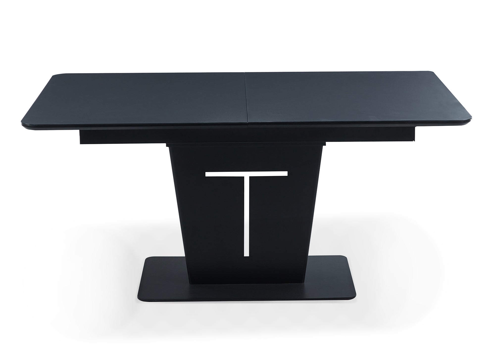 Table à manger rectangulaire à rallonge design noir SULIA