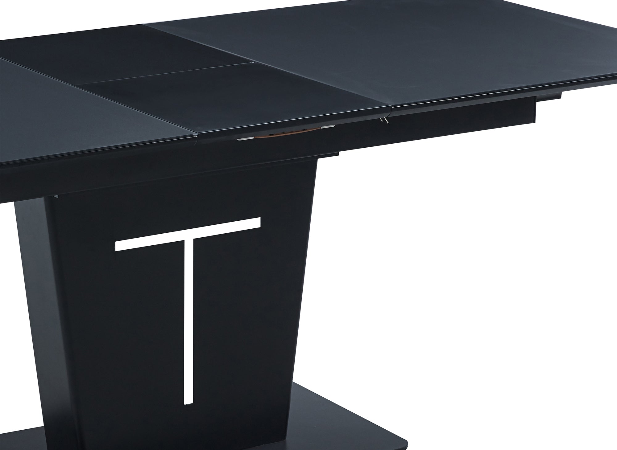 Table à manger rectangulaire à rallonge design noir SULIA