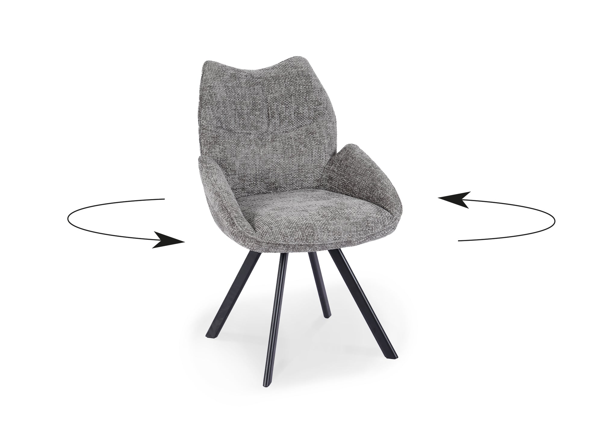 Chaise pivotante avec accoudoirs en tissu gris TALIA