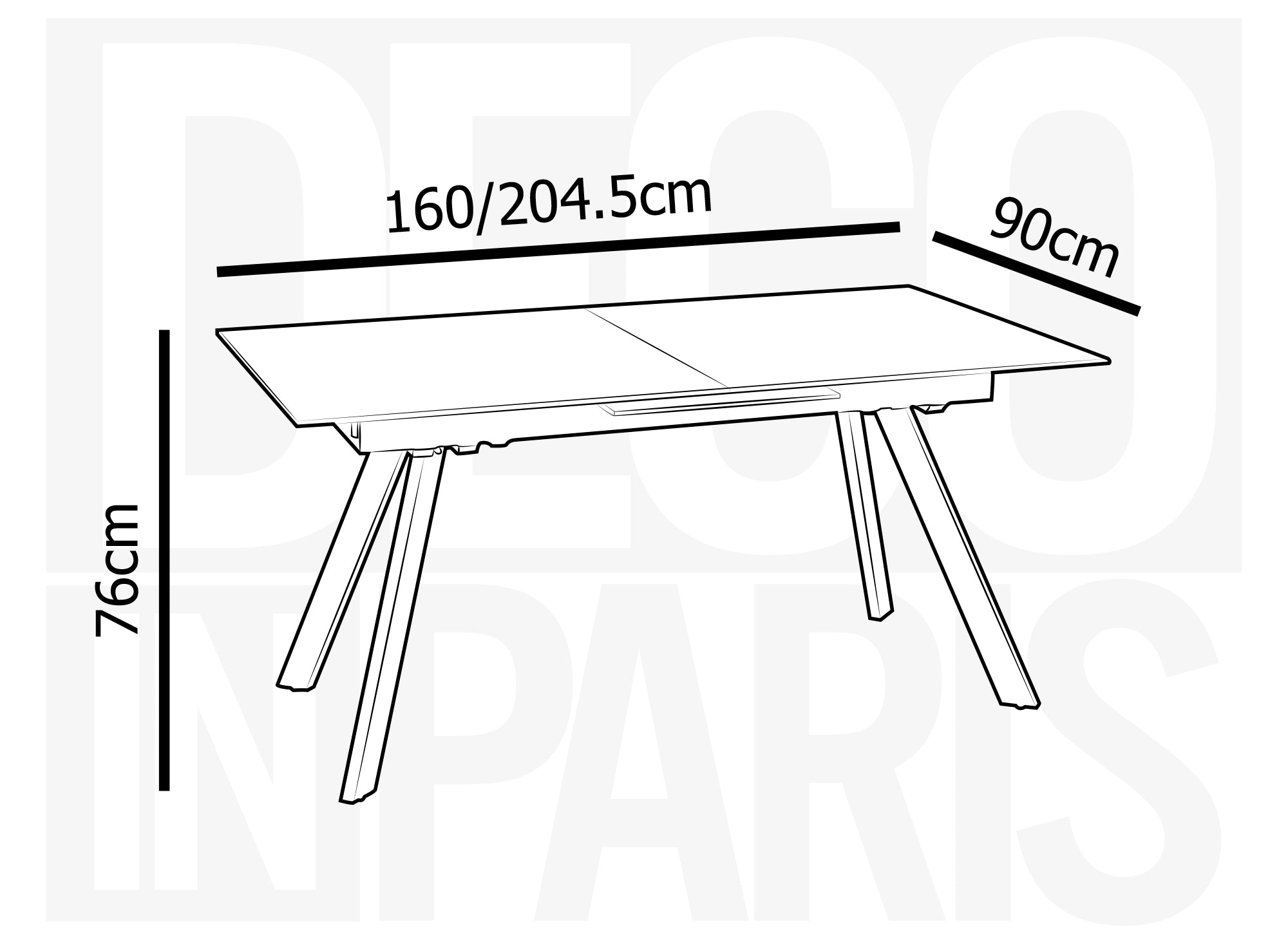 Table à manger rectangulaire extensible en céramique blanche ELYNE