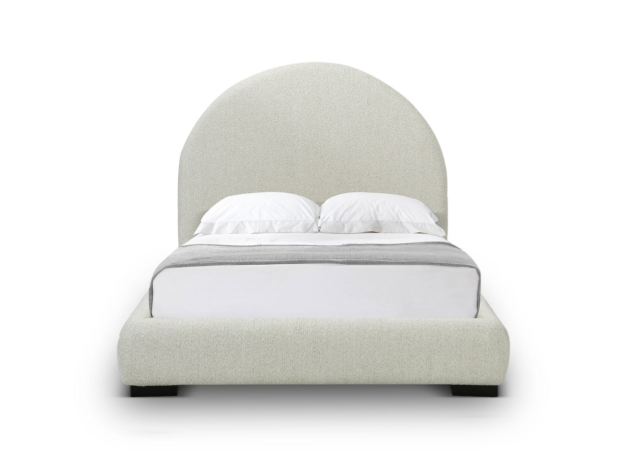 Lit double effet peau de mouton blanc écru NAMY 140 x 190 cm