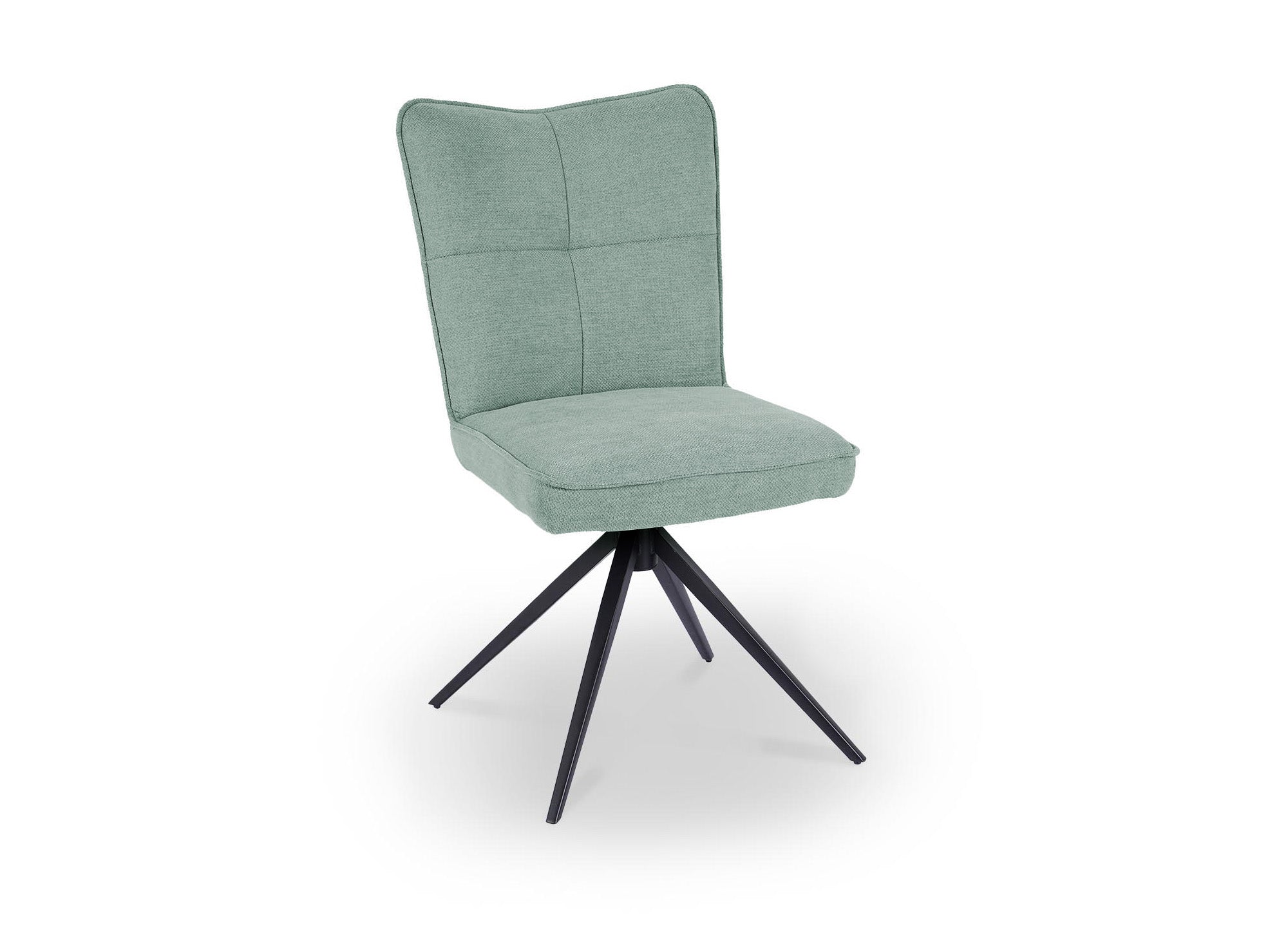 Lot de 2 chaises pivotantes en tissu vert d'eau FELICIE