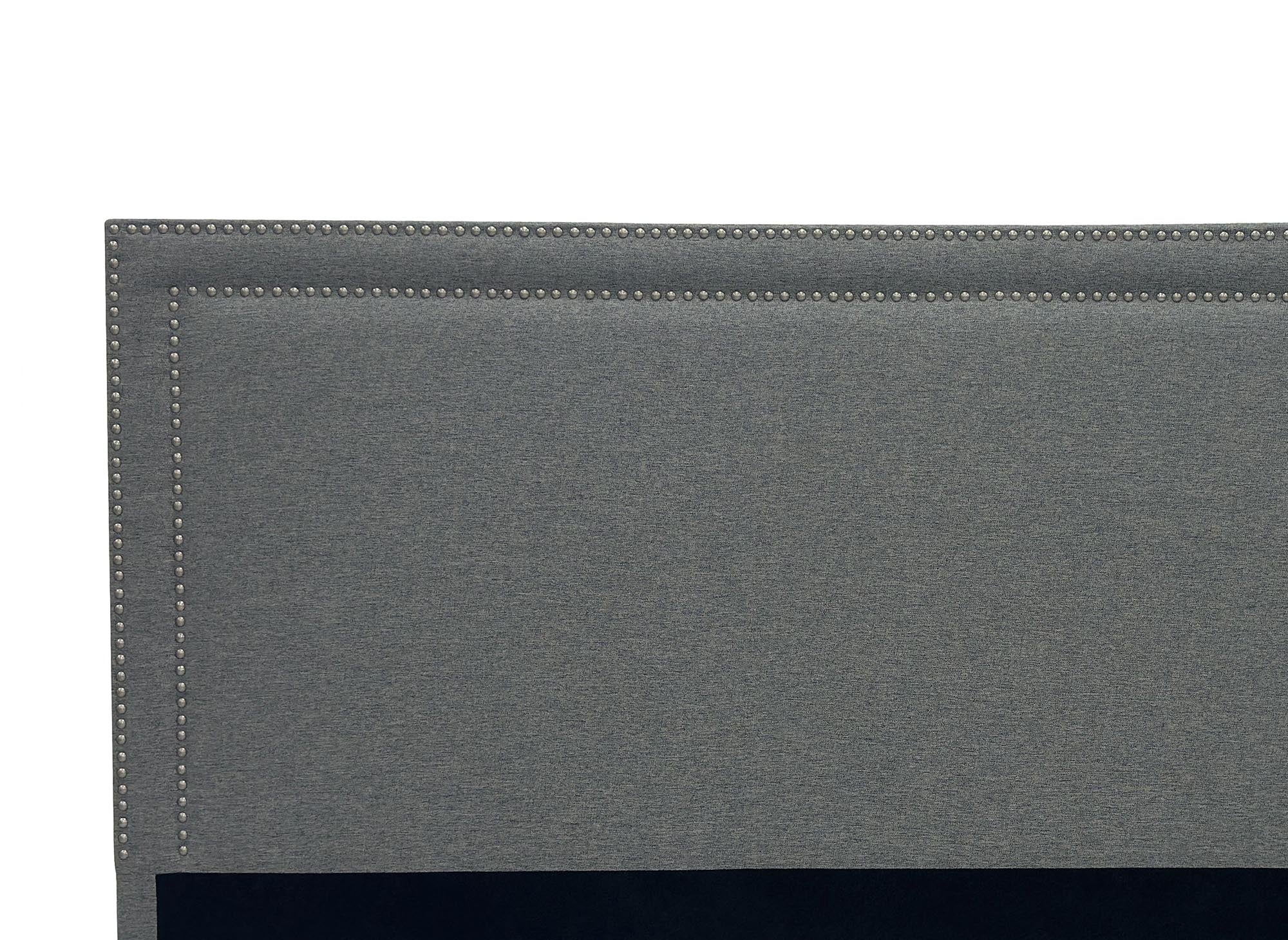 Tête de lit cloutée en tissu lin gris 180 cm LYVE