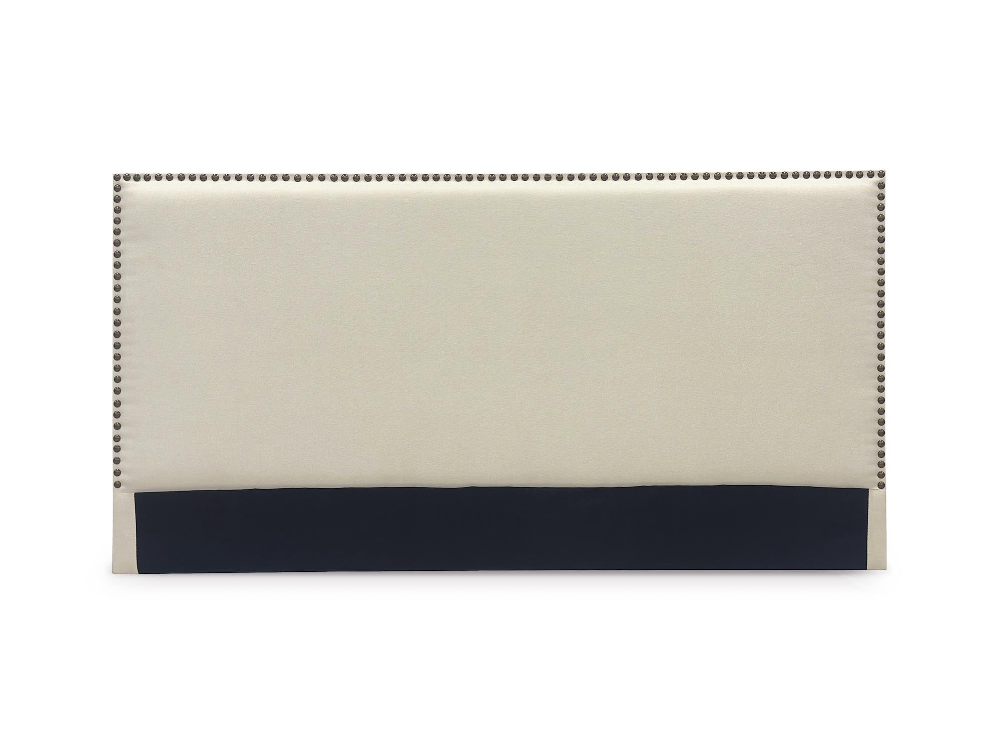 Tête de lit cloutée en tissu lin beige 160 cm LINDA