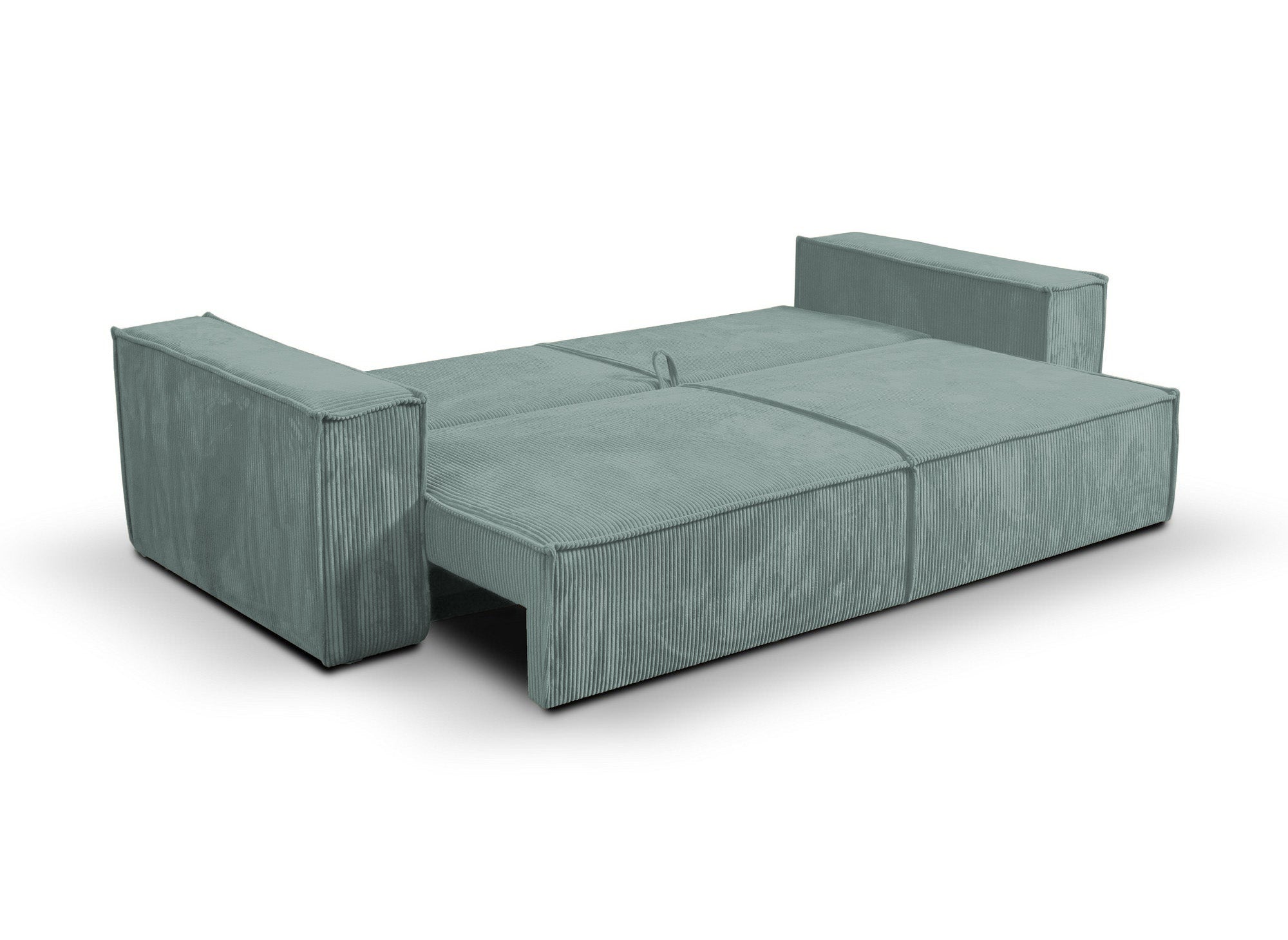 Canapé 3 places avec coffre en velours vert d'eau JADE