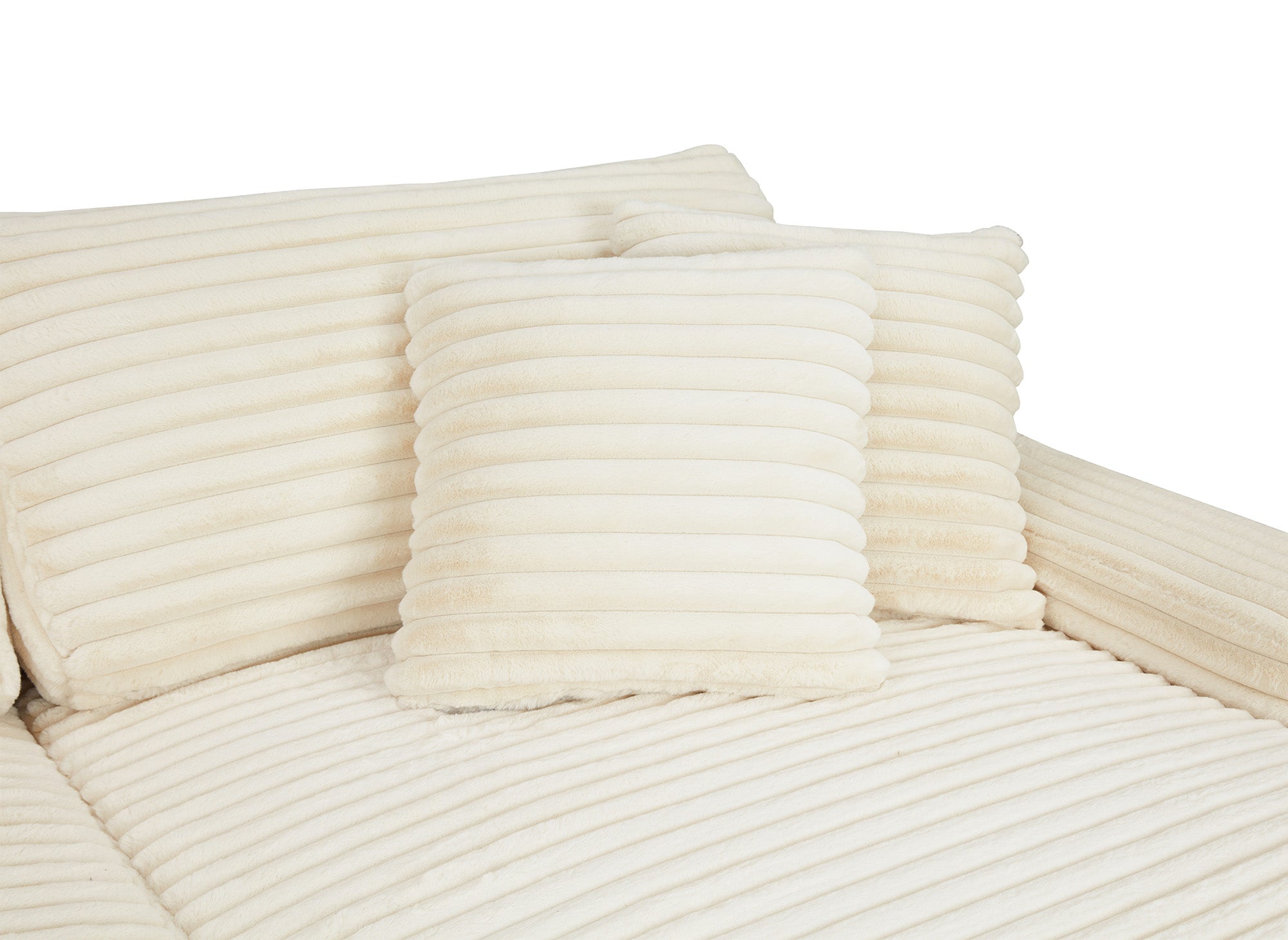 Canapé droit 2 places en gros côtelé doux beige DAHO