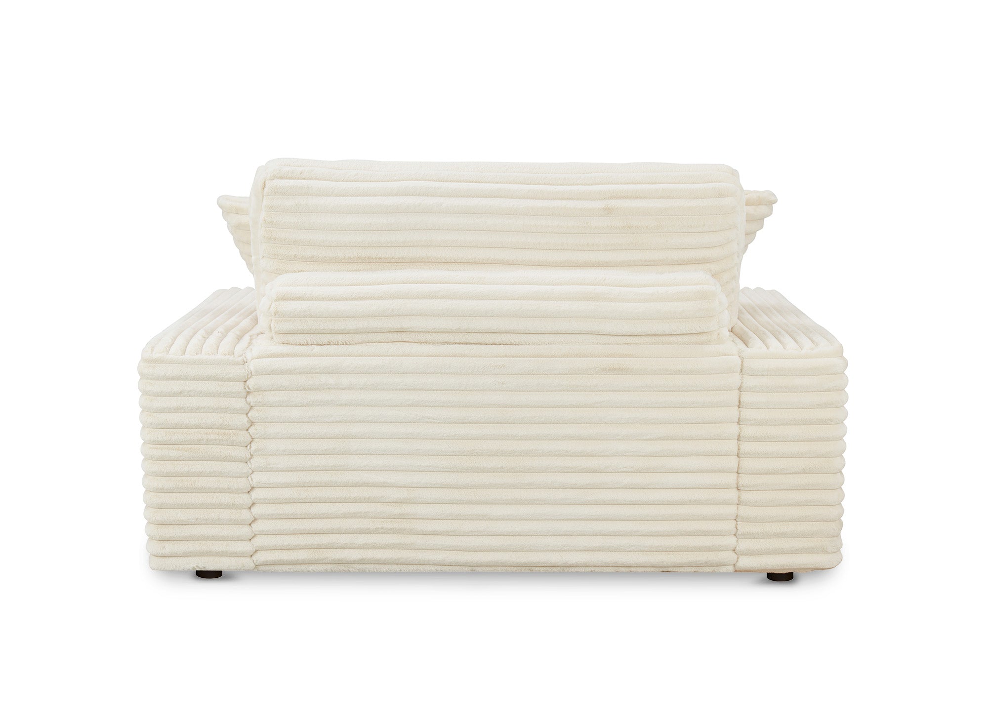 Canapé méridienne 1 place en gros côtelé doux beige DAHO