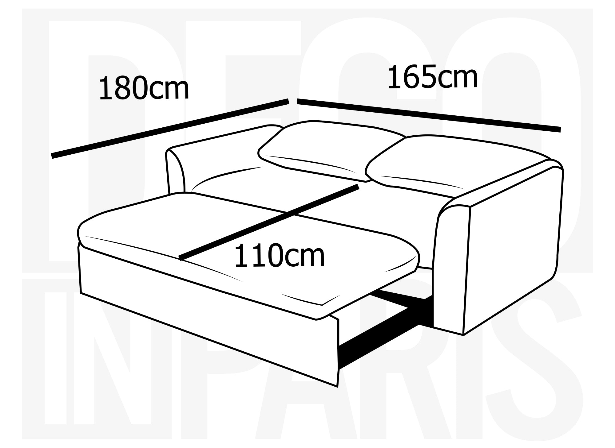 Canapé convertible 3 places en velours côtelé épais beige MAYLIE