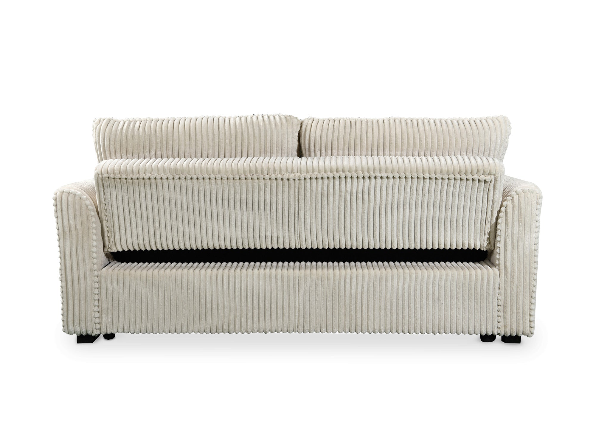 Canapé convertible 3 places en velours côtelé épais beige MAYLIE