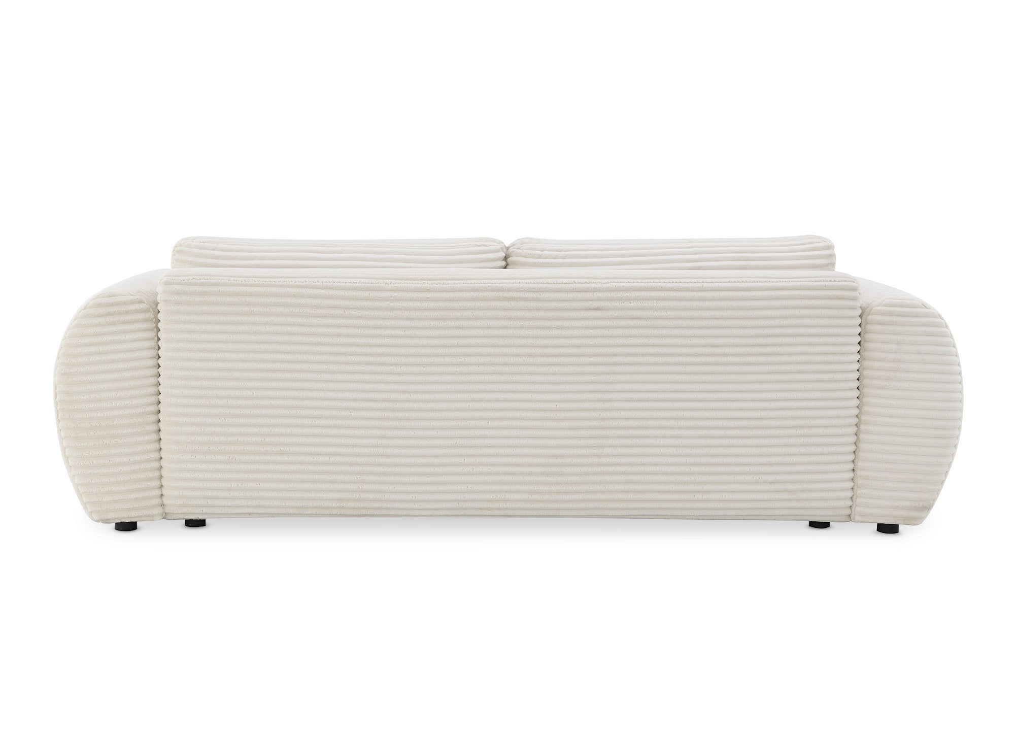 Canapé droit 3 places avec coffre en gros côtelé doux beige TILDA