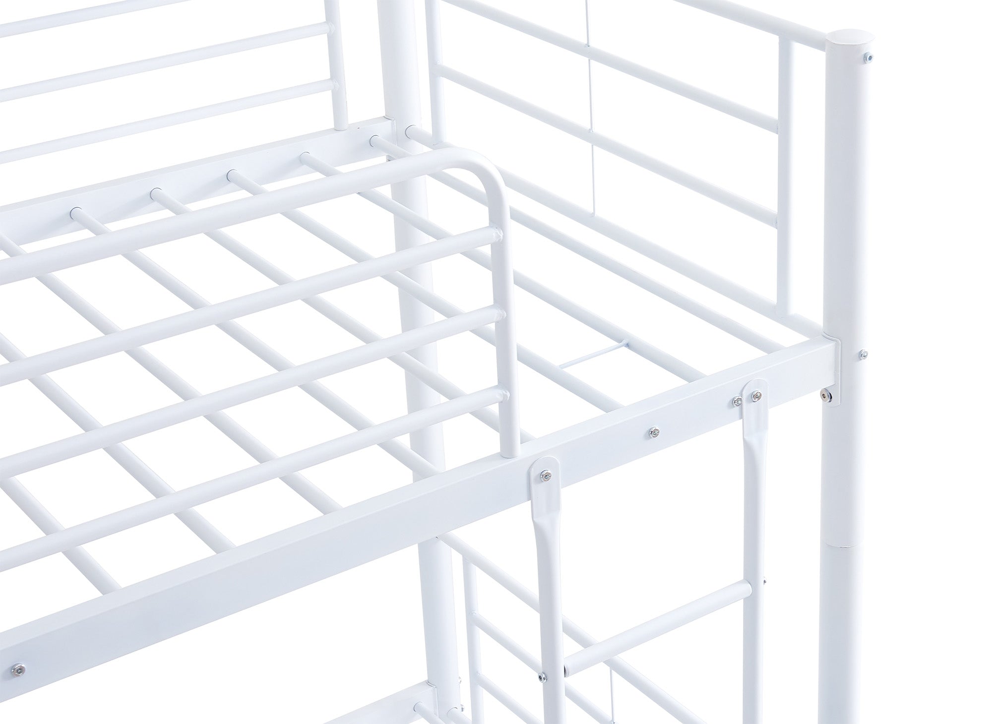 Lit superposé TWINS en métal blanc 90 X 190 cm + sommiers