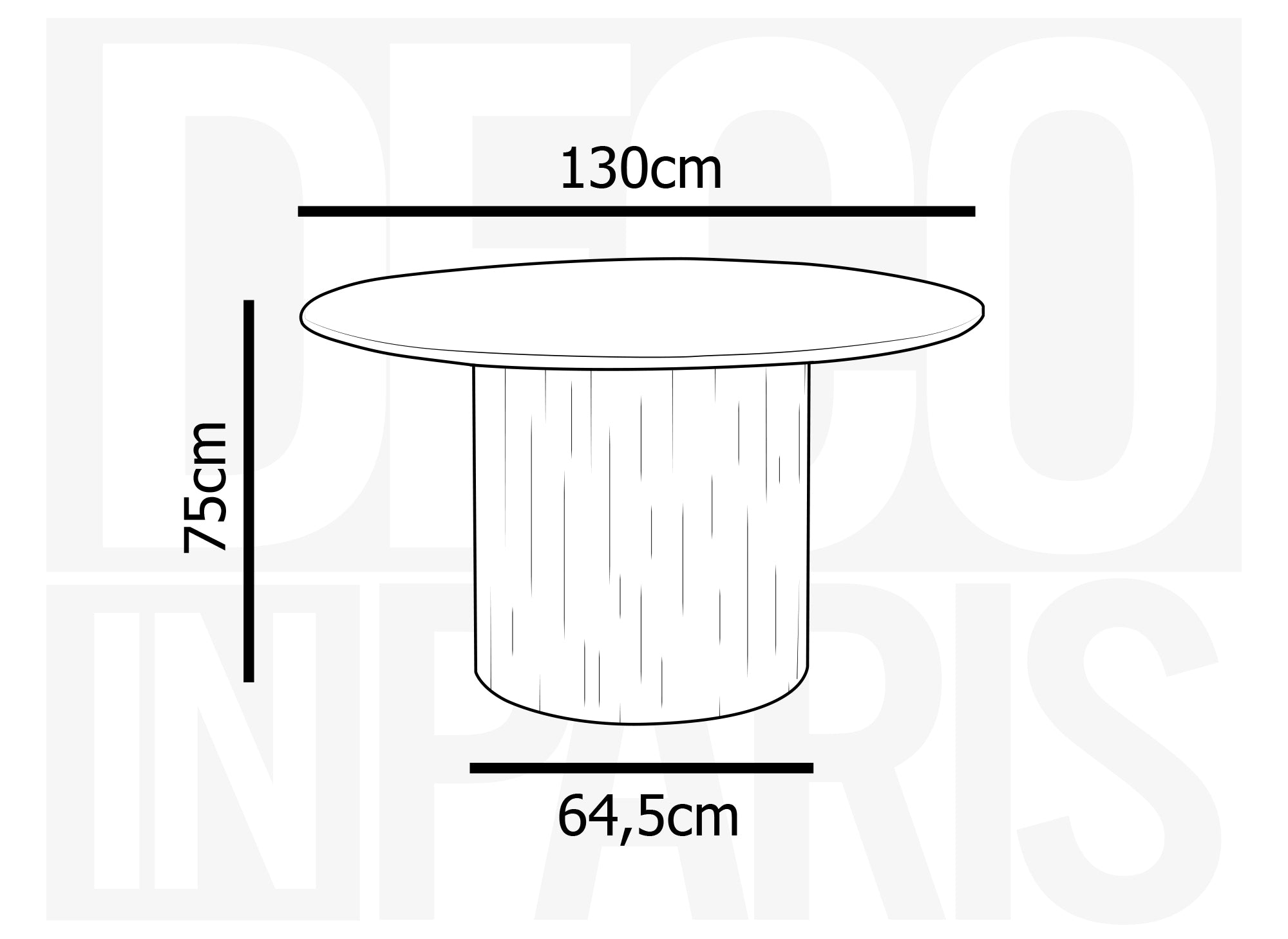 Table à manger ronde en marbre composite beige 4 personnes DHARA
