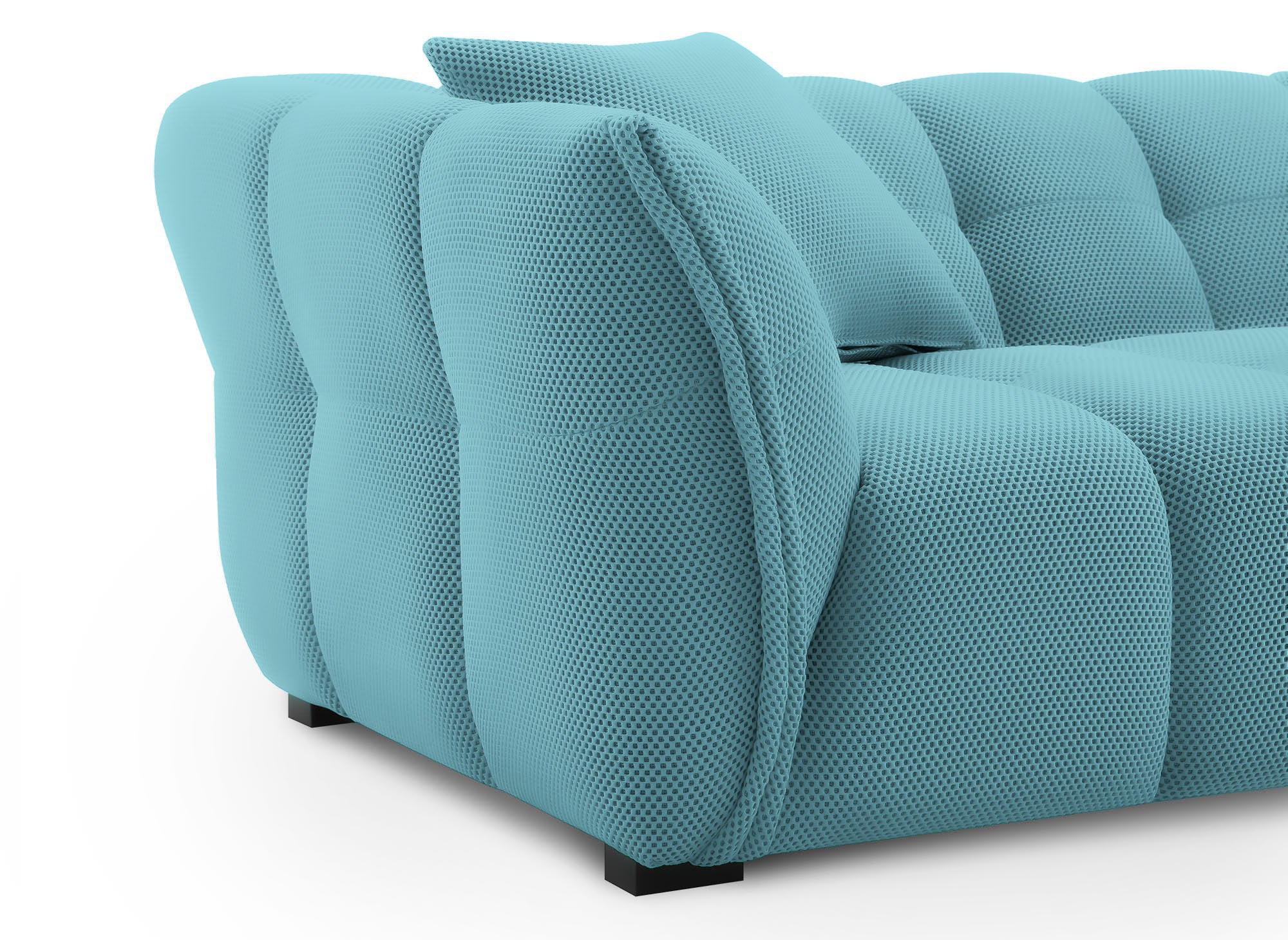 Canapé 4 places en tissu 3D vert d'eau ELENA