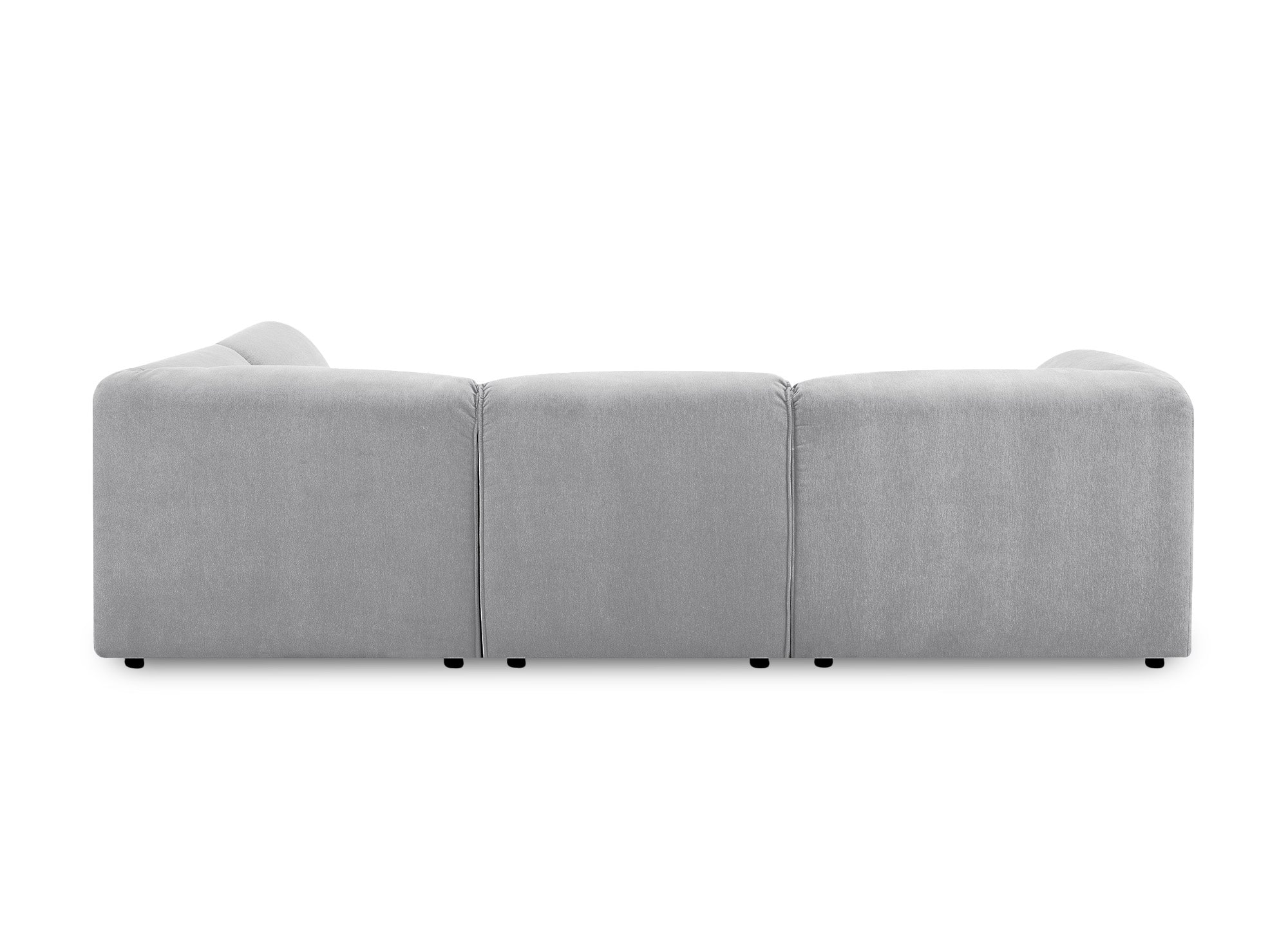 Canapé d'angle modulable en velours gris HARINA
