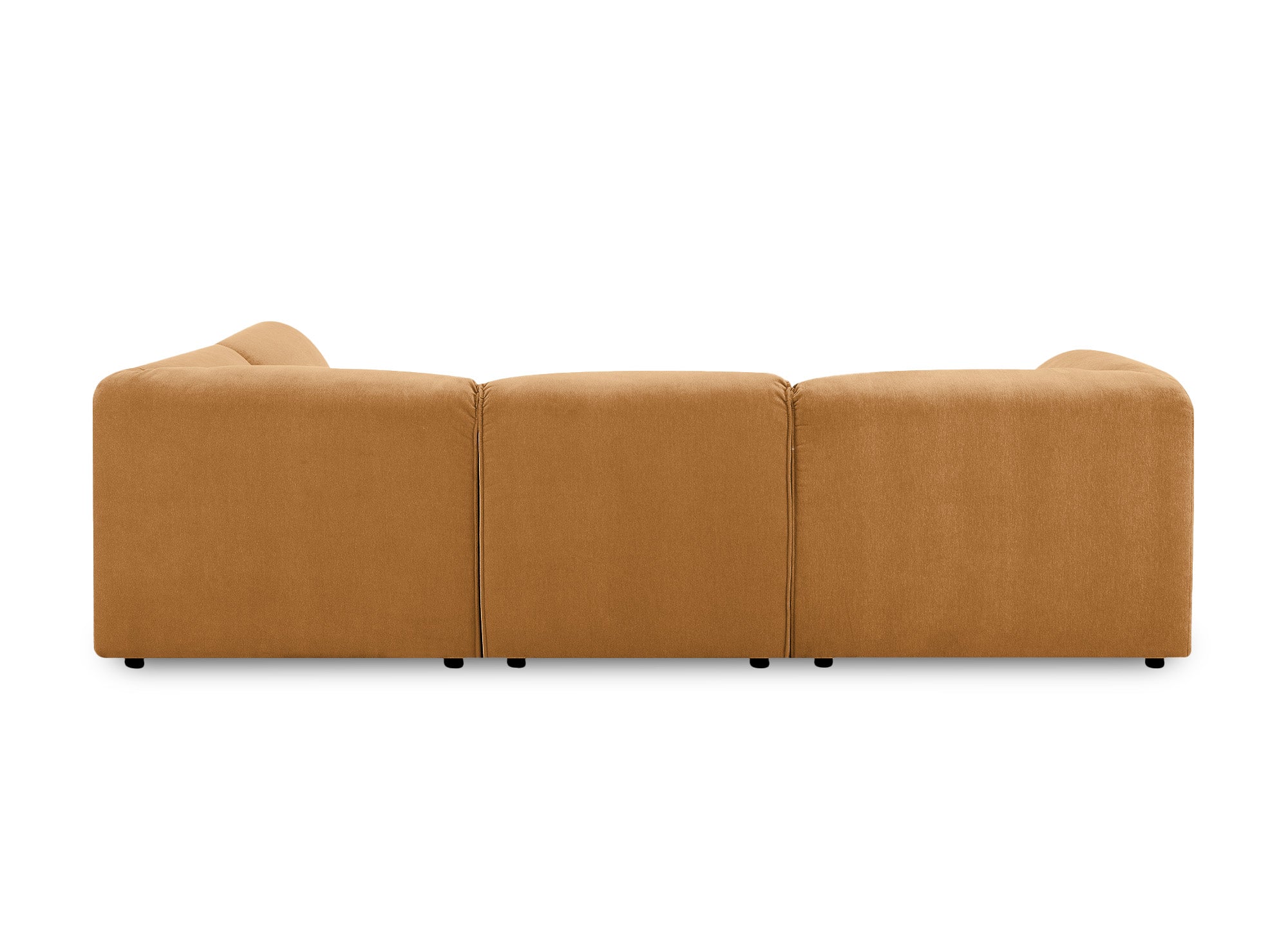 Canapé d'angle modulable en velours moutarde HARINA