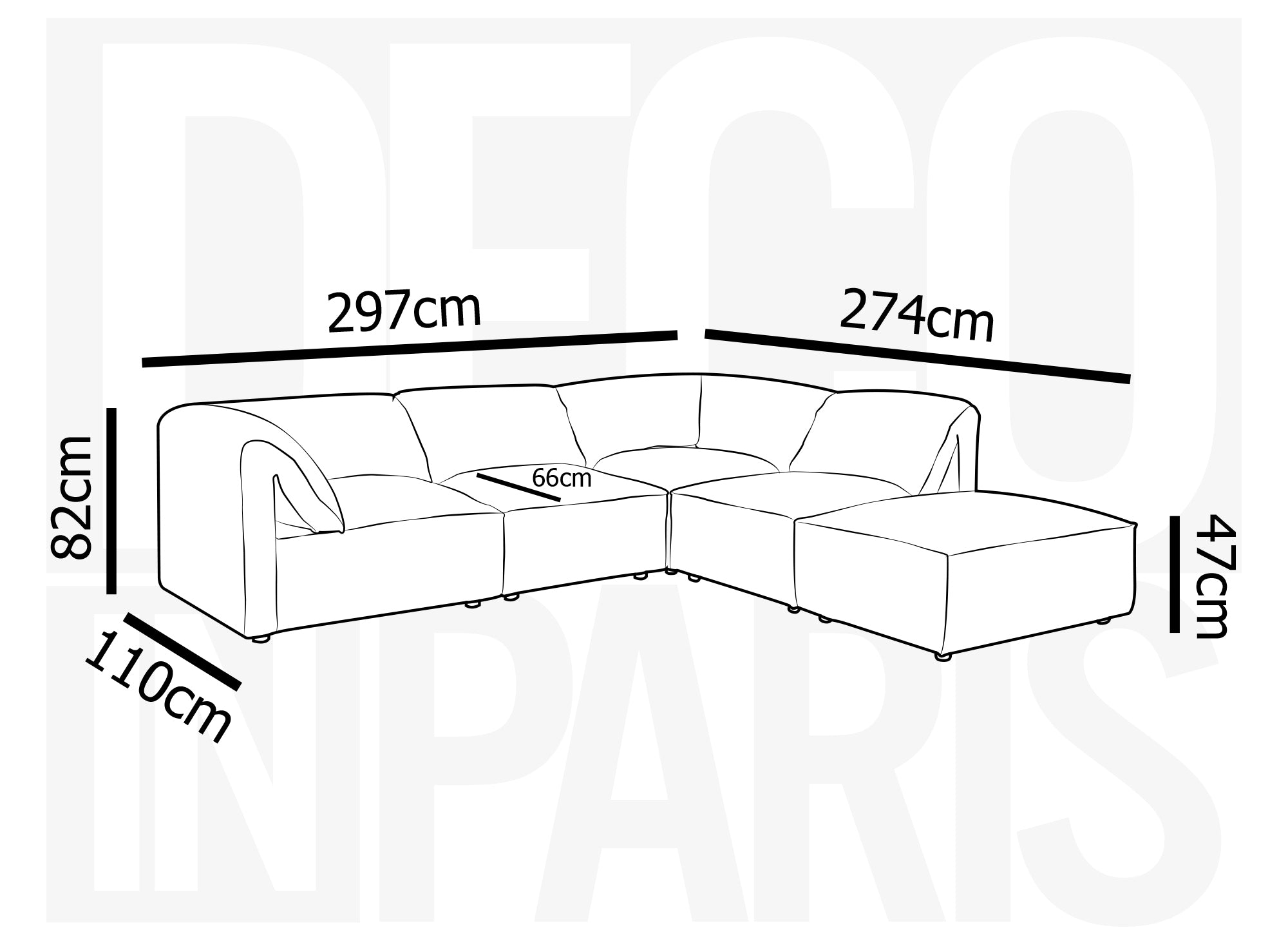 Canapé d'angle modulable en velours beige HARINA