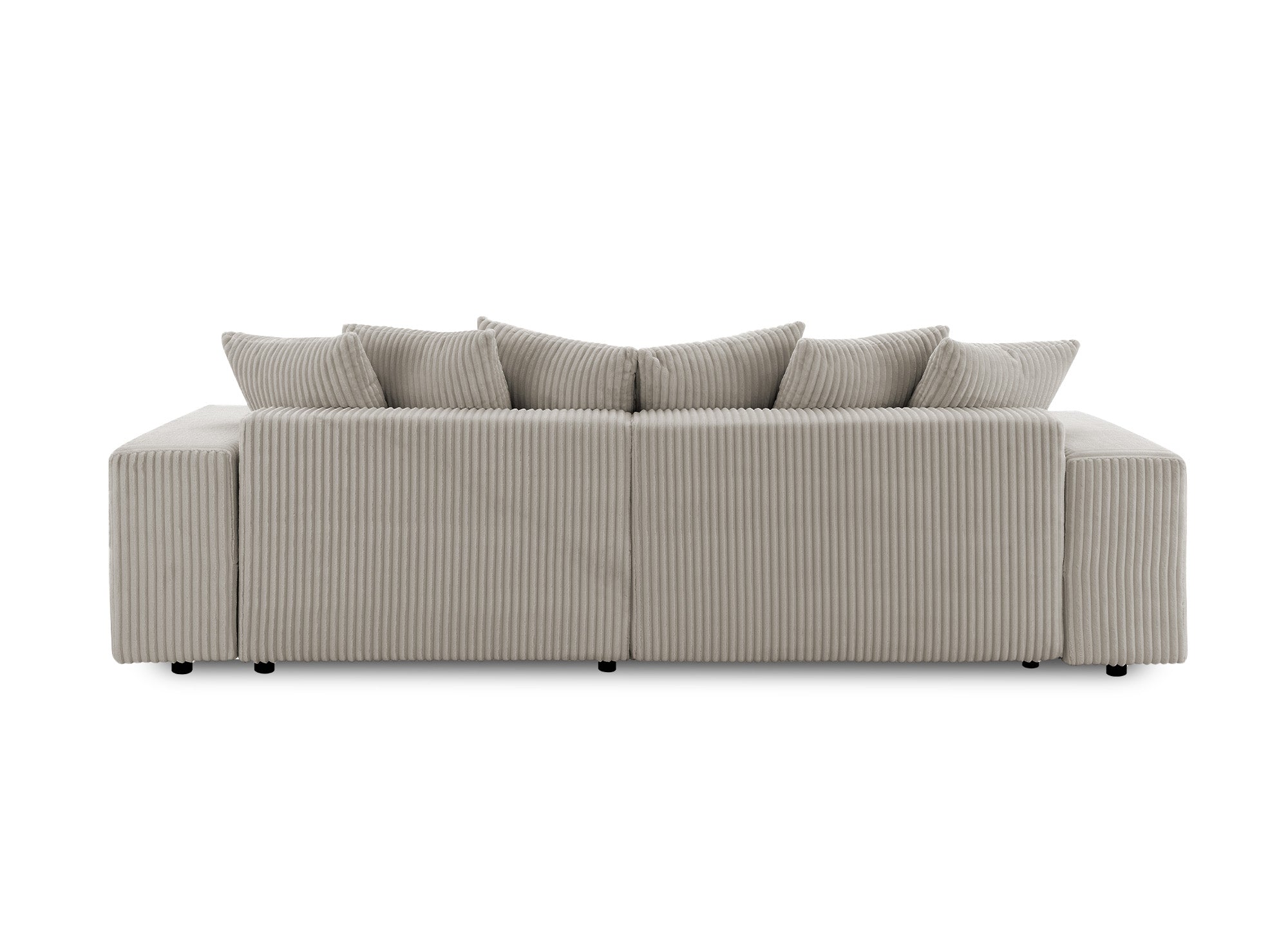 Canapé d'angle réversible convertible avec coffre en velours côtelé épais taupe NOELIA