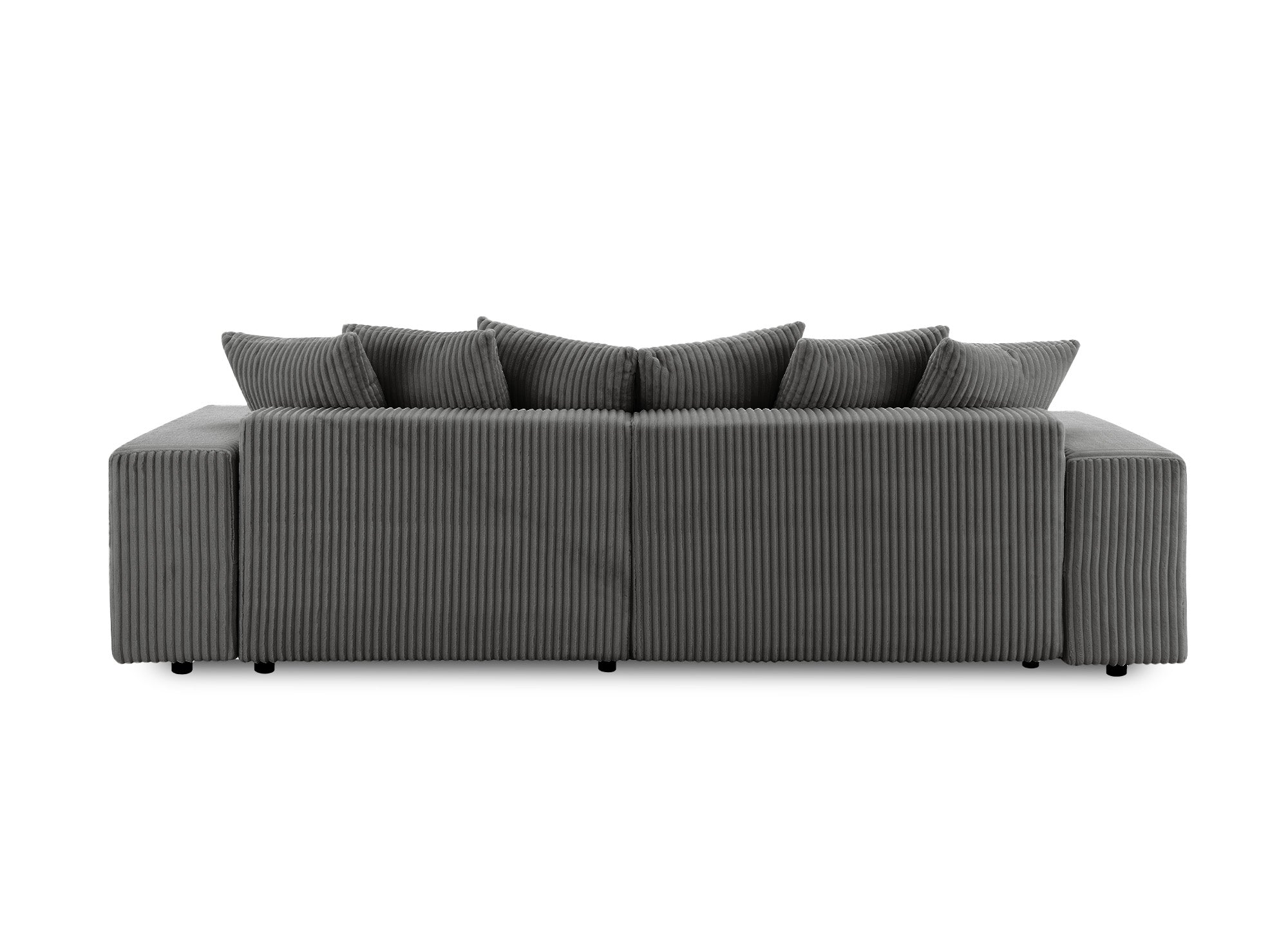 Canapé d'angle réversible convertible avec coffre en velours côtelé épais gris NOELIA
