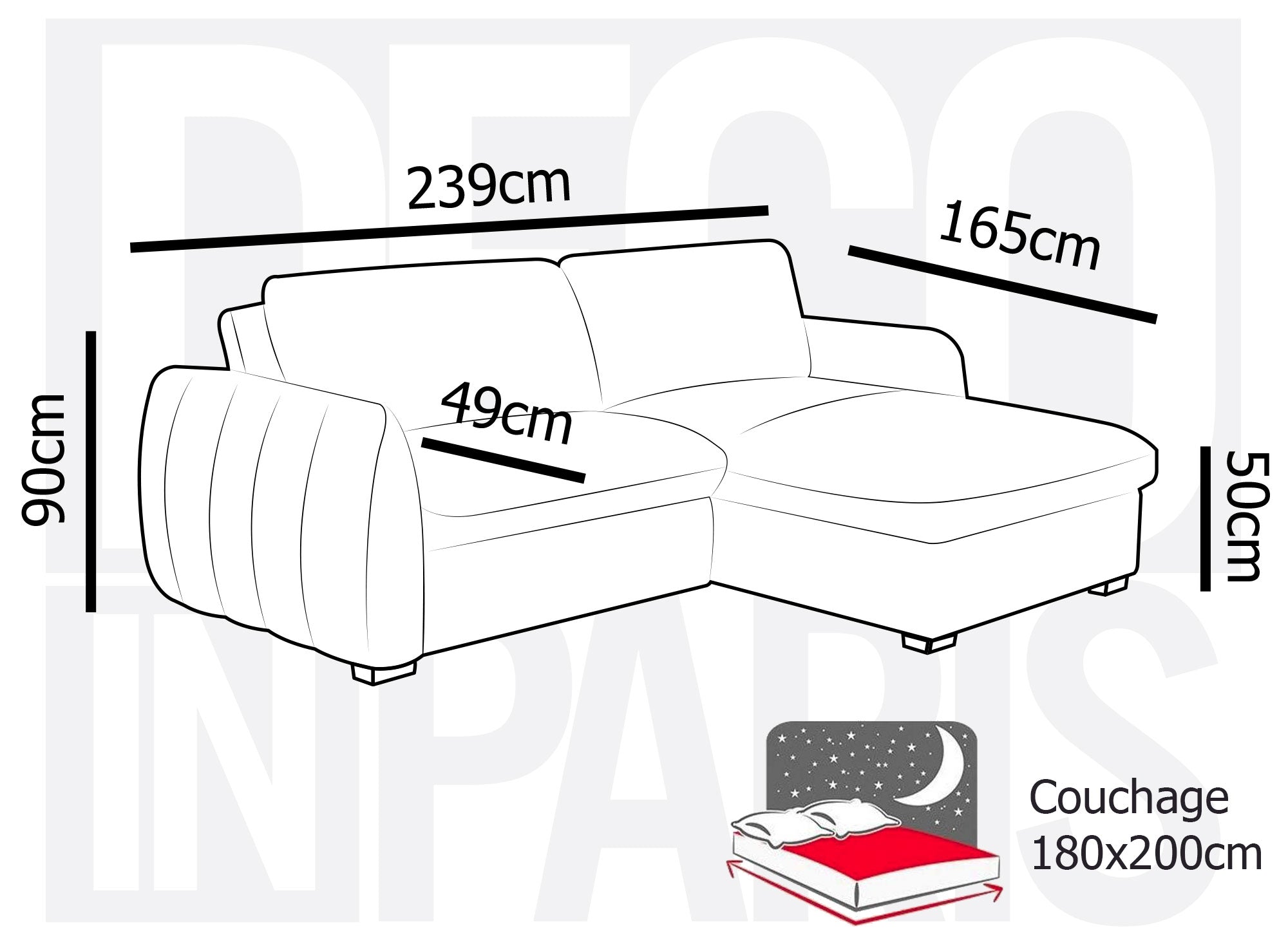 Canapé d'angle convertible et réversible avec coffre en velours chiné vert kaki LIORA