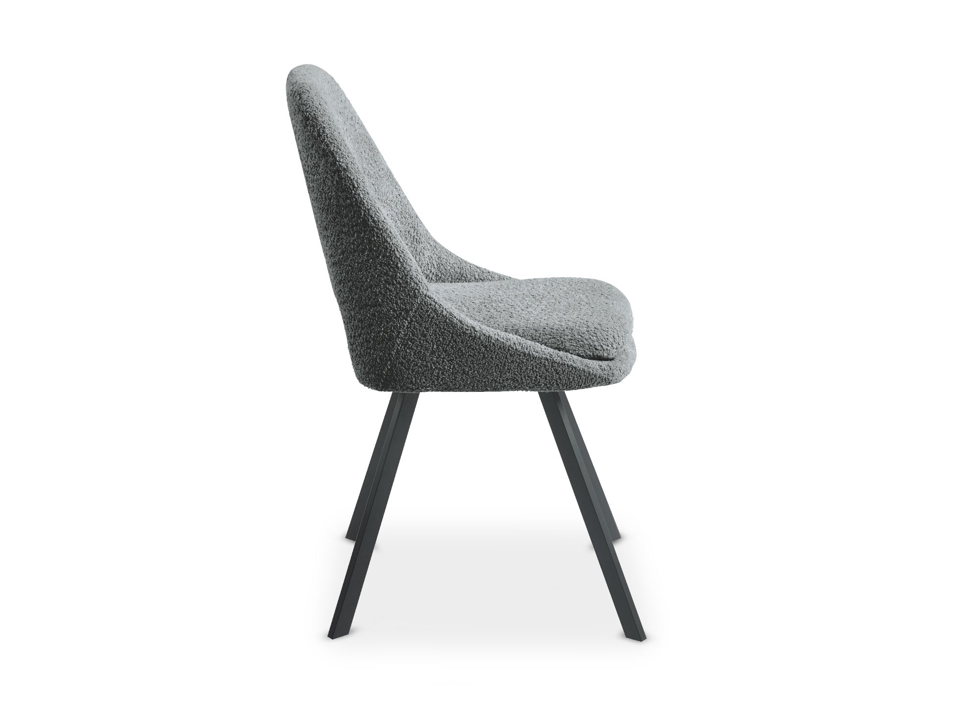 Lot de 4 chaises effet peau de mouton gris clair NARCISSE