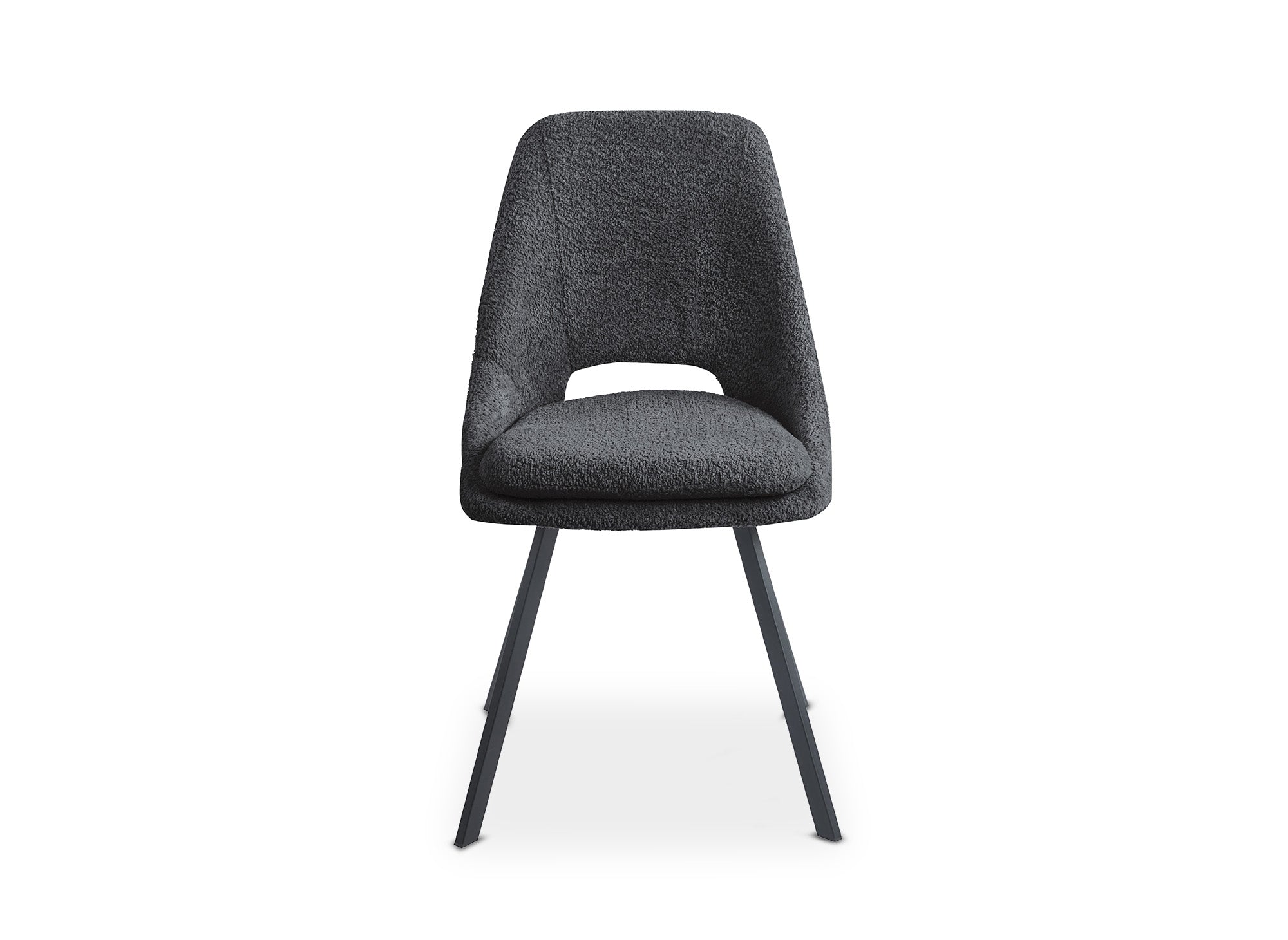 Lot de 4 chaises effet peau de mouton gris foncé NARCISSE