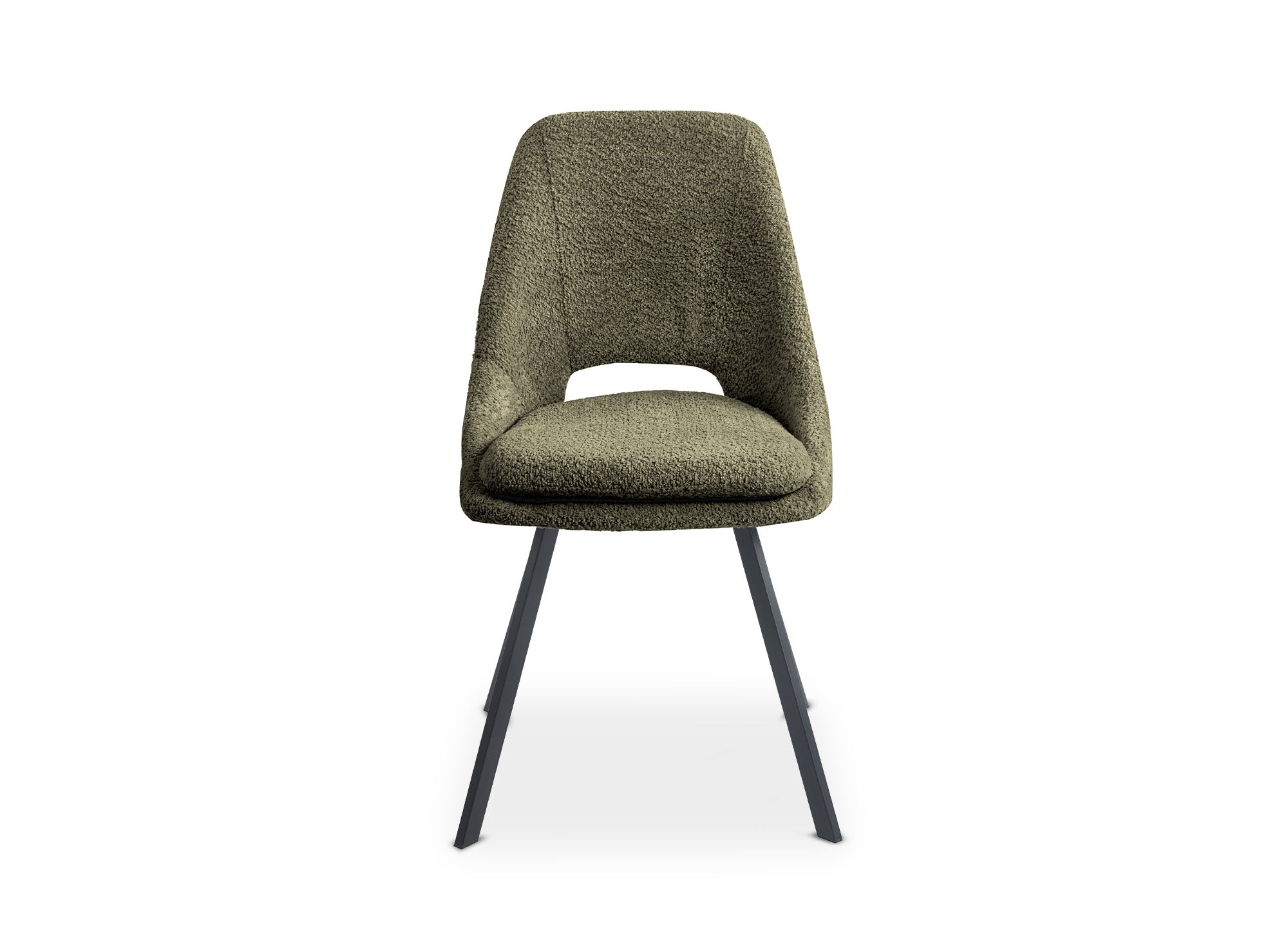 Lot de 4 chaises effet peau de mouton vert kaki NARCISSE