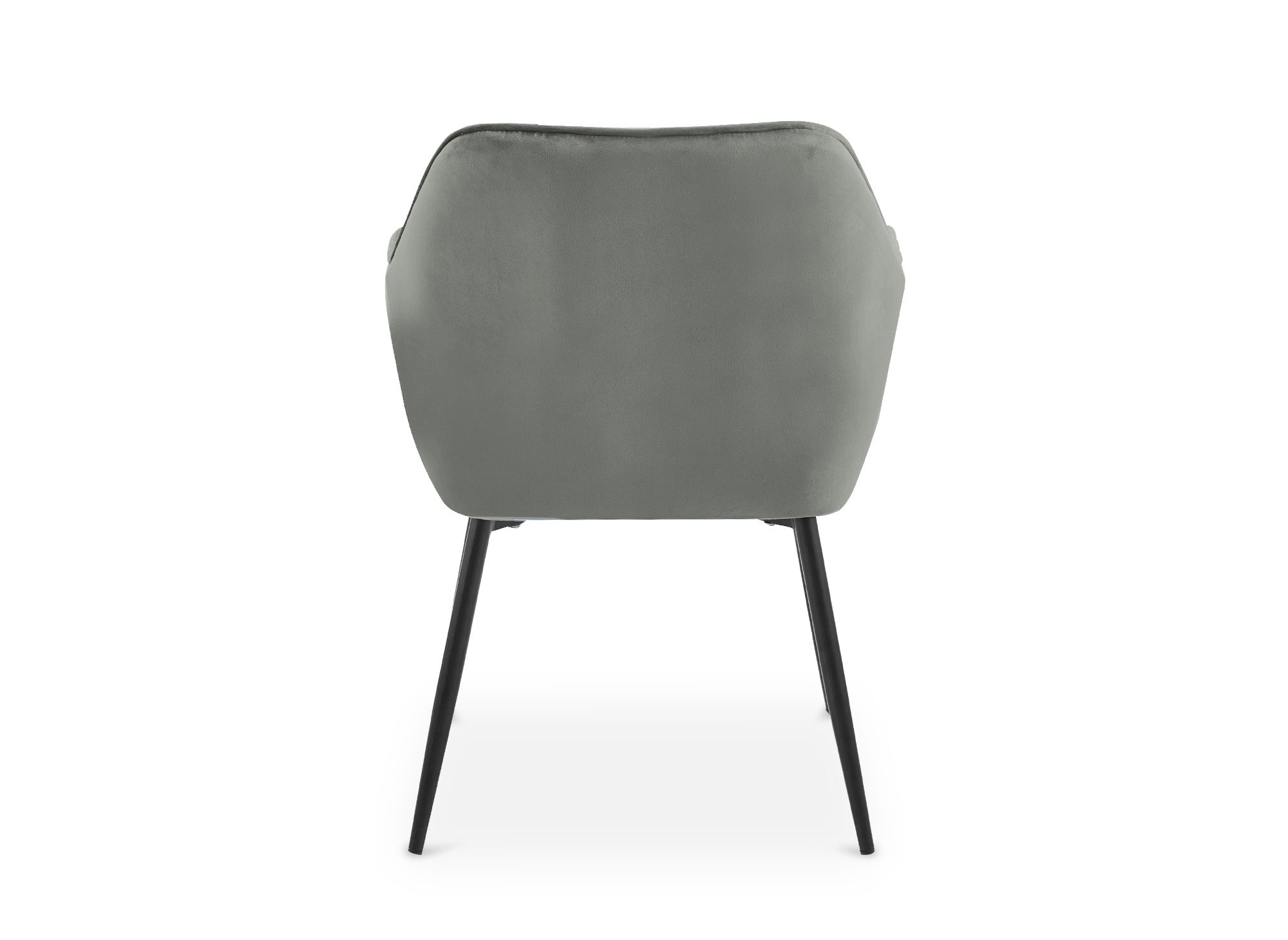 Lot de 2 chaises avec accoudoirs en velours gris pieds noirs EDWIGE