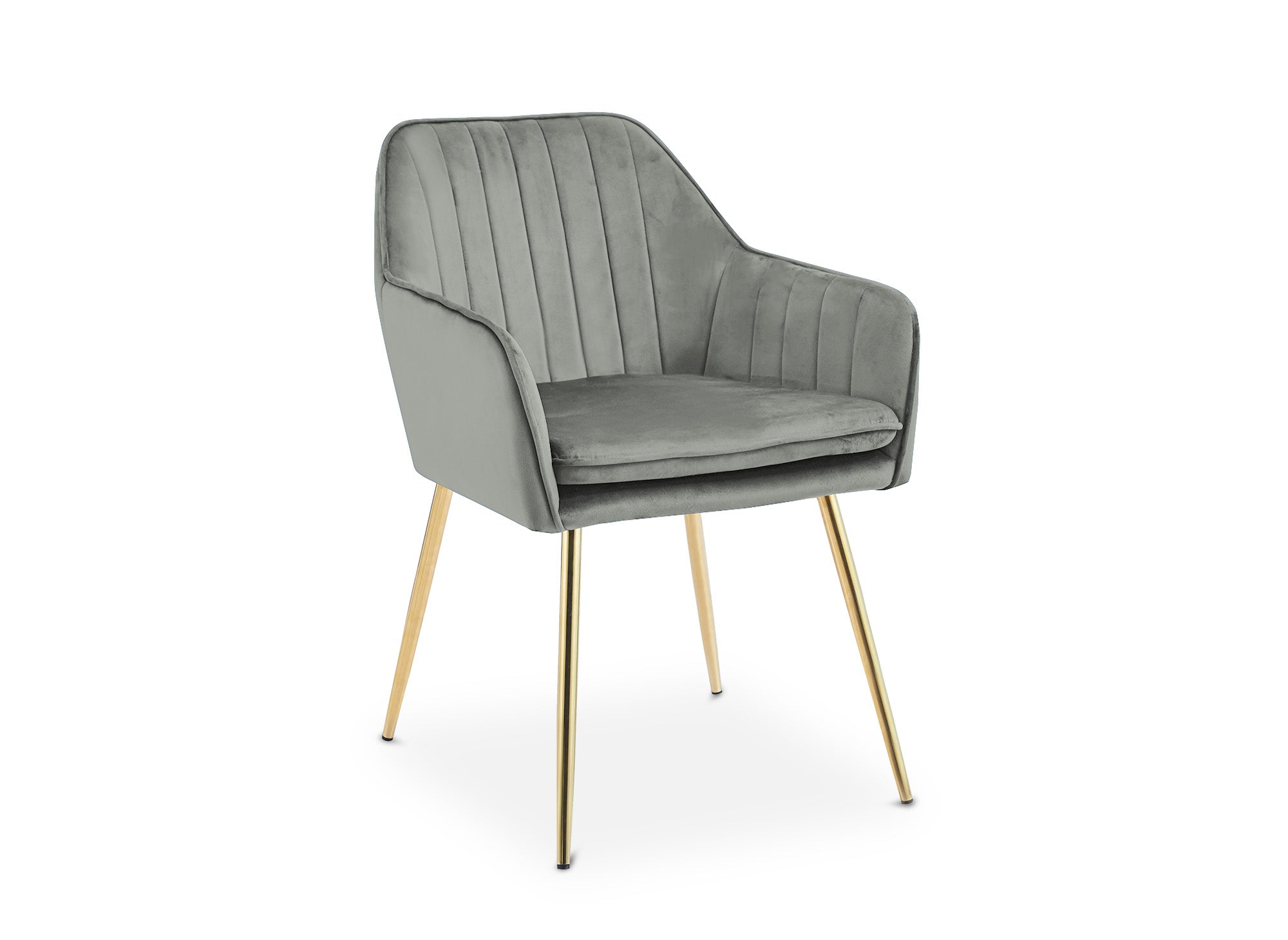 Lot de 2 chaises avec accoudoirs en velours gris EDWIGE