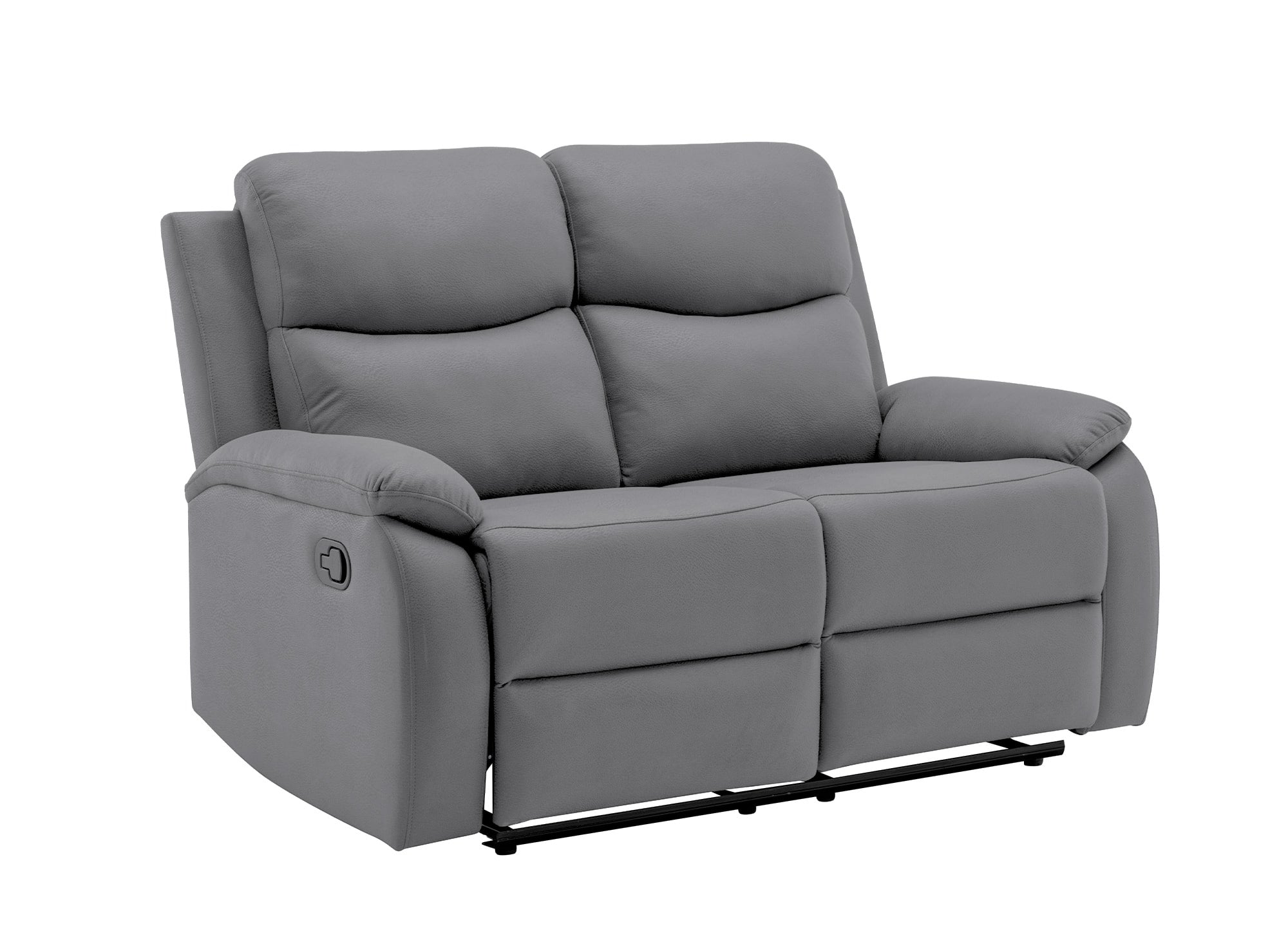 Canapé relax effet simili cuir gris foncé 2 places JACOB