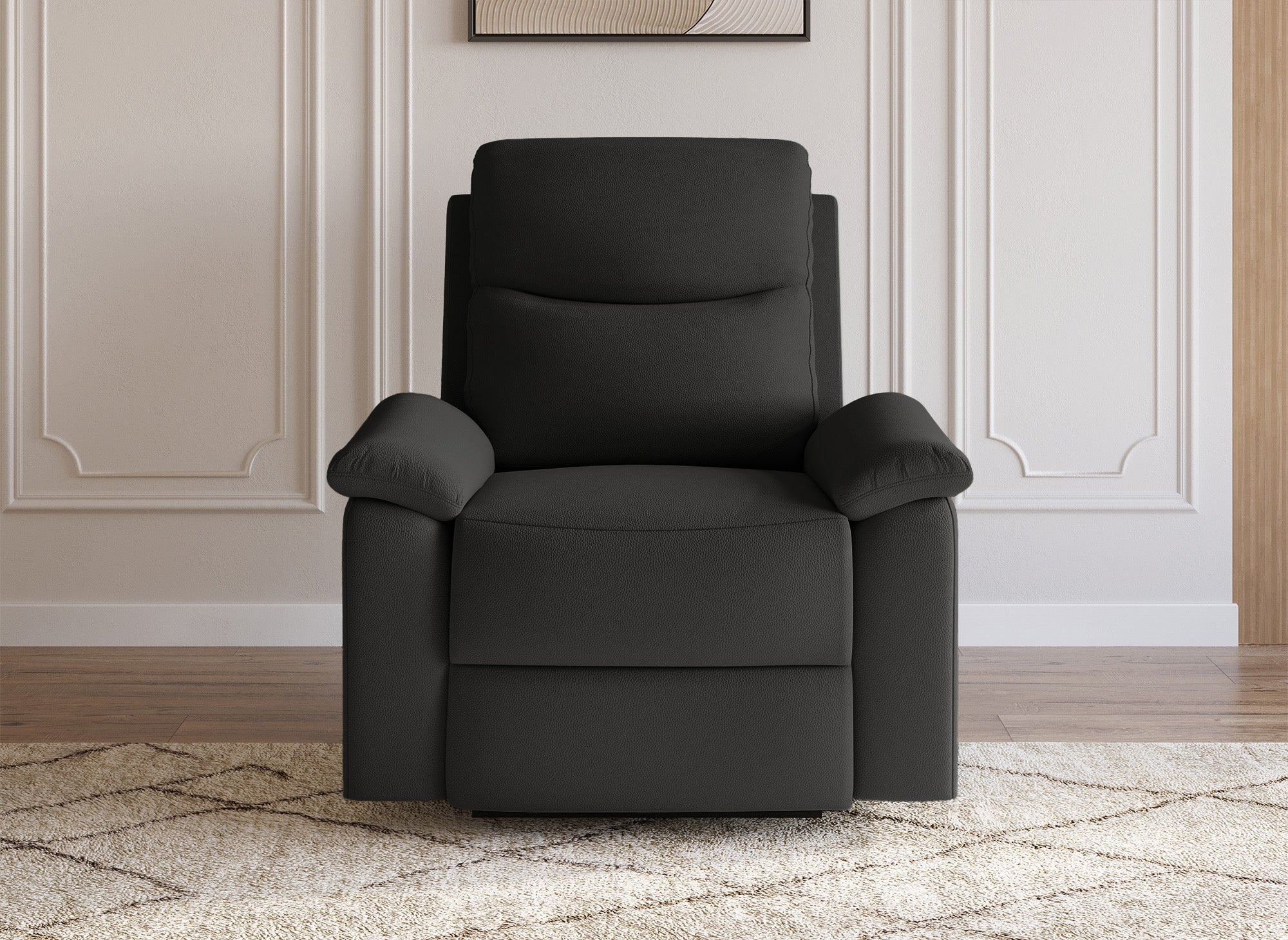 Fauteuil relax effet simili cuir noir JACOB
