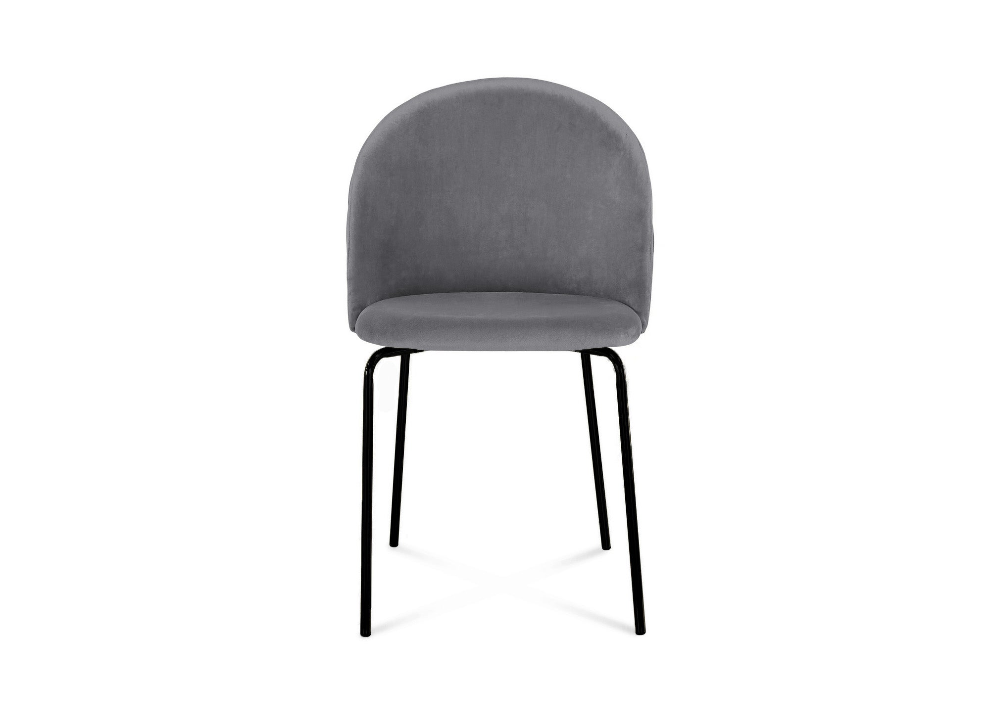 Lot de 2 chaises design en velours gris pieds noirs KENNETH