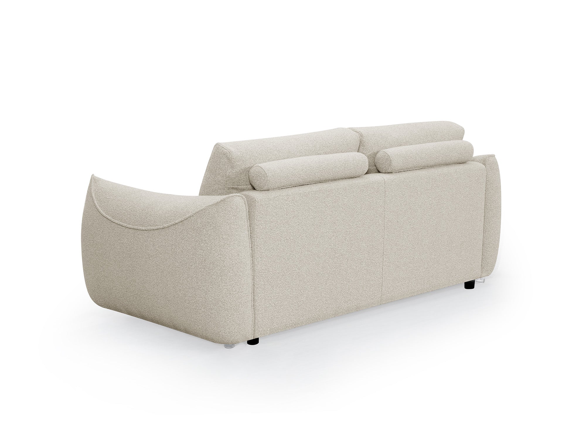 Canapé 3 places en tissu bouclette beige EZRA