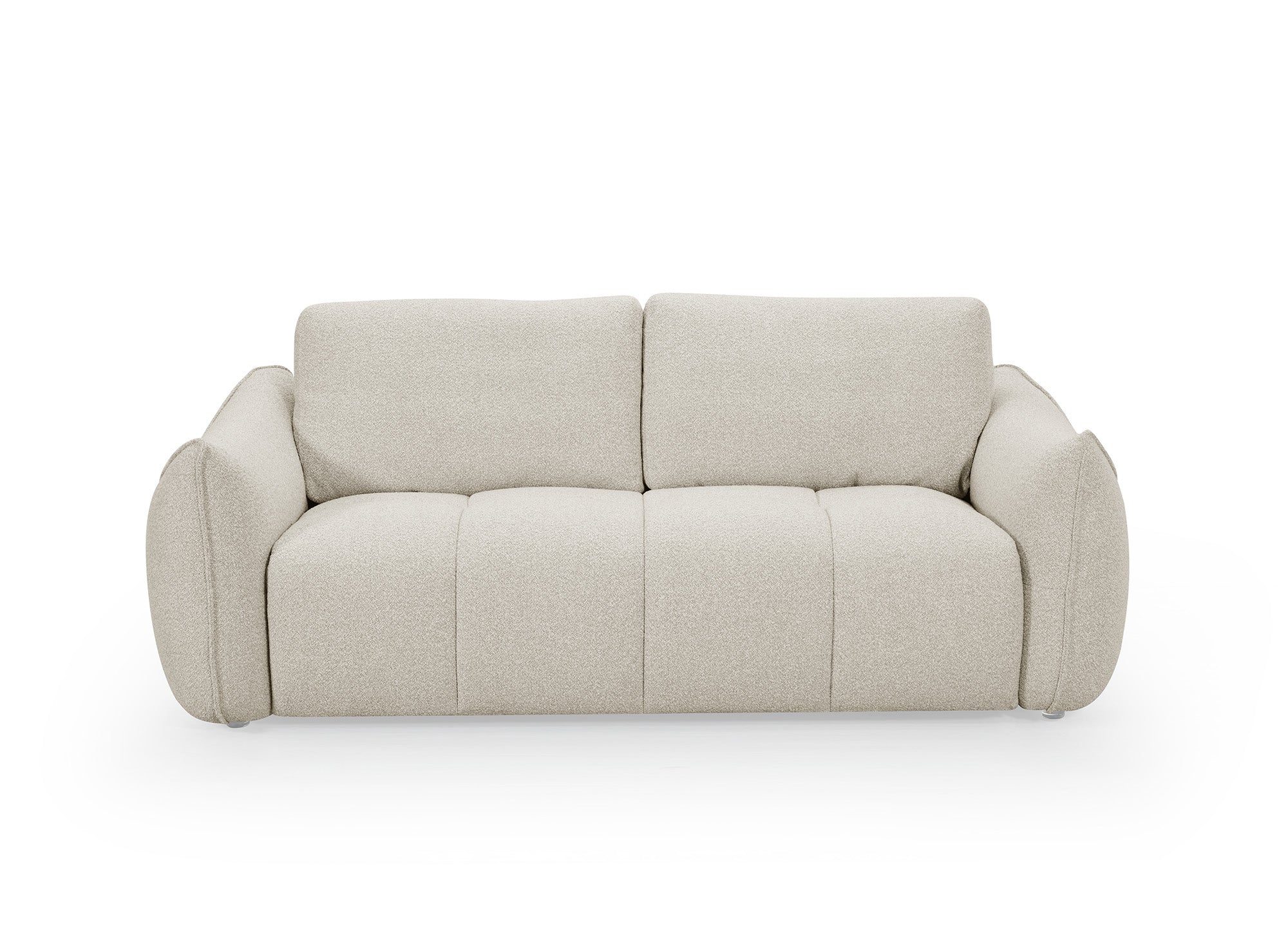 Canapé 3 places en tissu bouclette beige EZRA