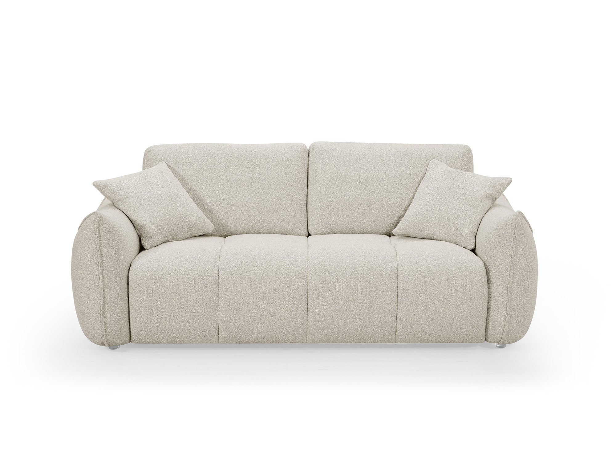 Canapé 3 places en tissu bouclette beige EZRA