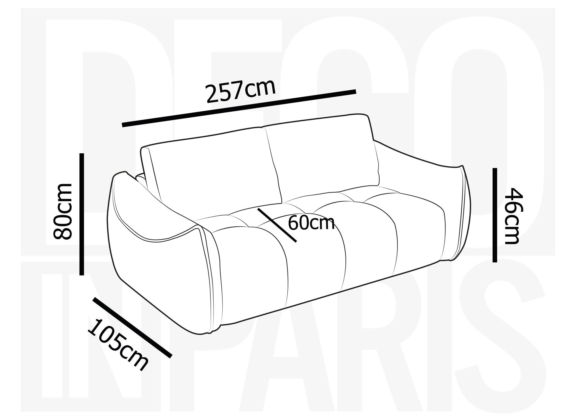 Canapé 3 places en tissu bouclette beige EZRA