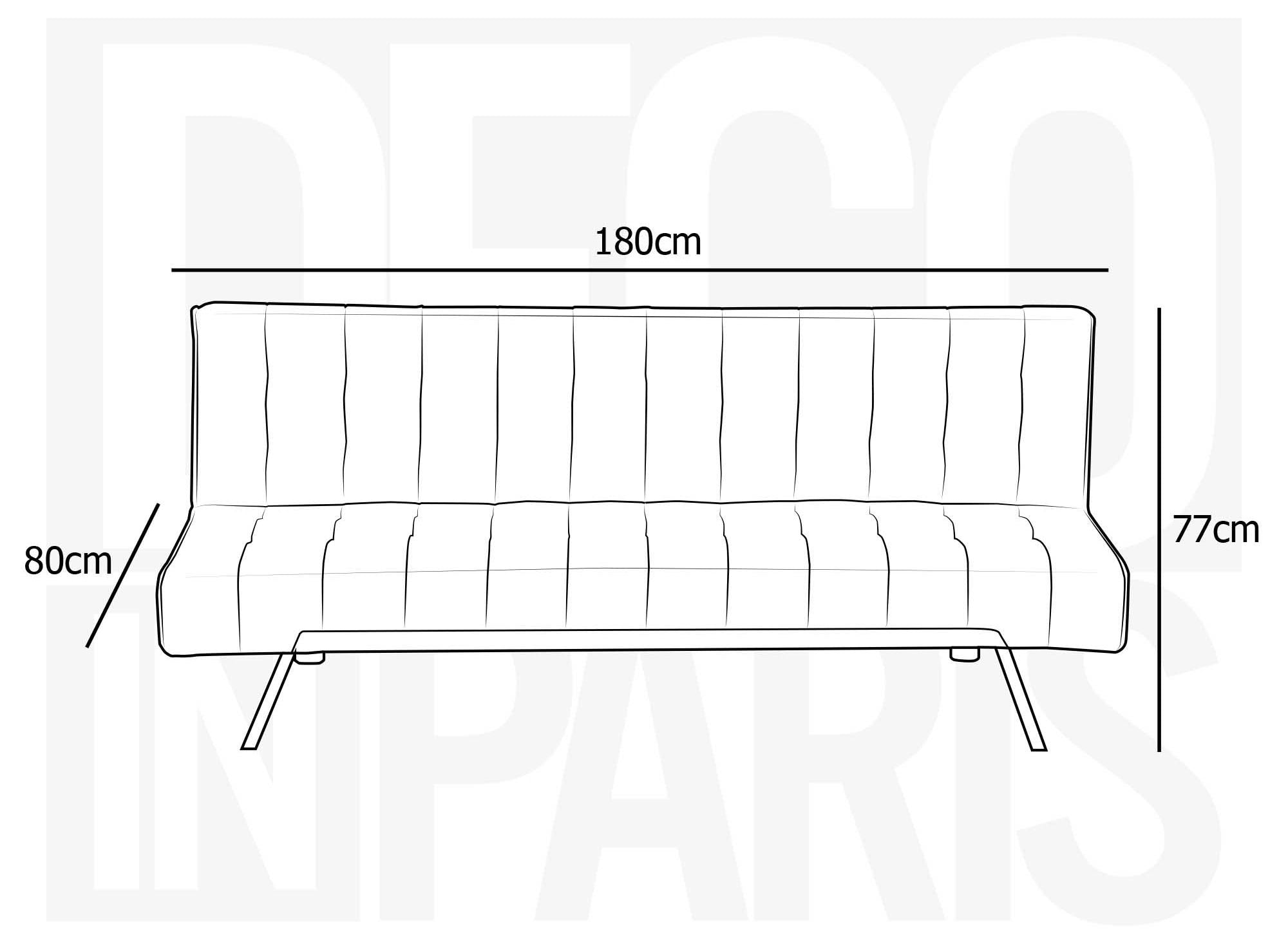 Banquette clic-clac capitonné design noir KEDY