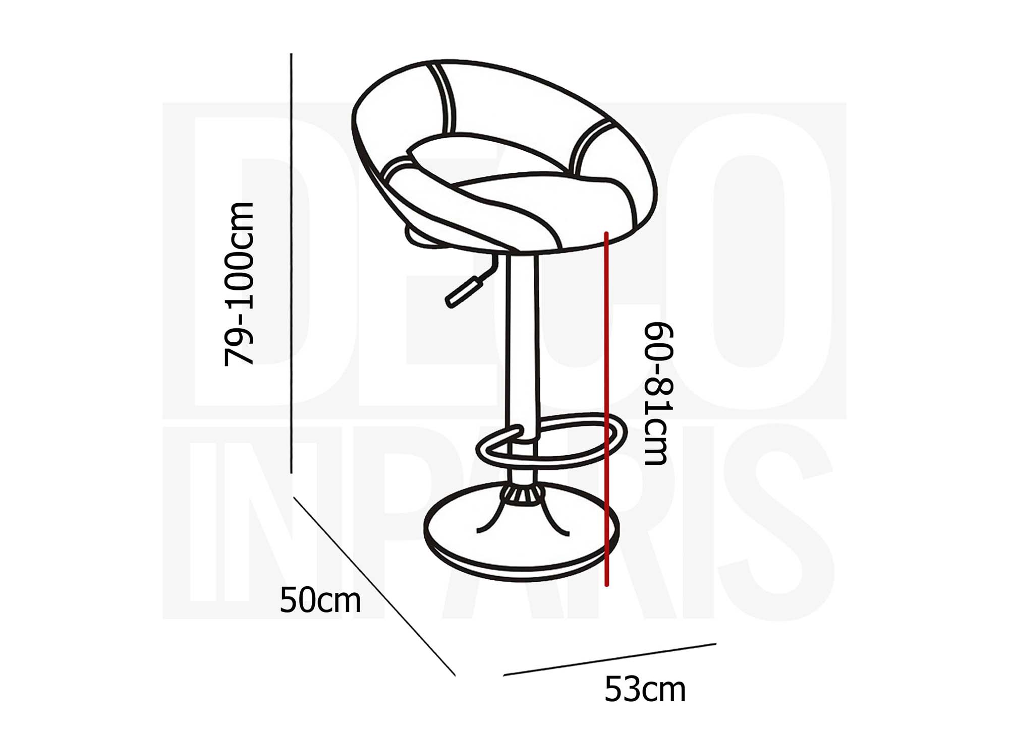 Lot de 2 tabourets de bar blanc JETI